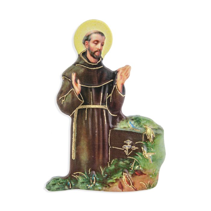 Estatuilla de resina magnética de 3" de San Francisco en 2D con detalles dorados