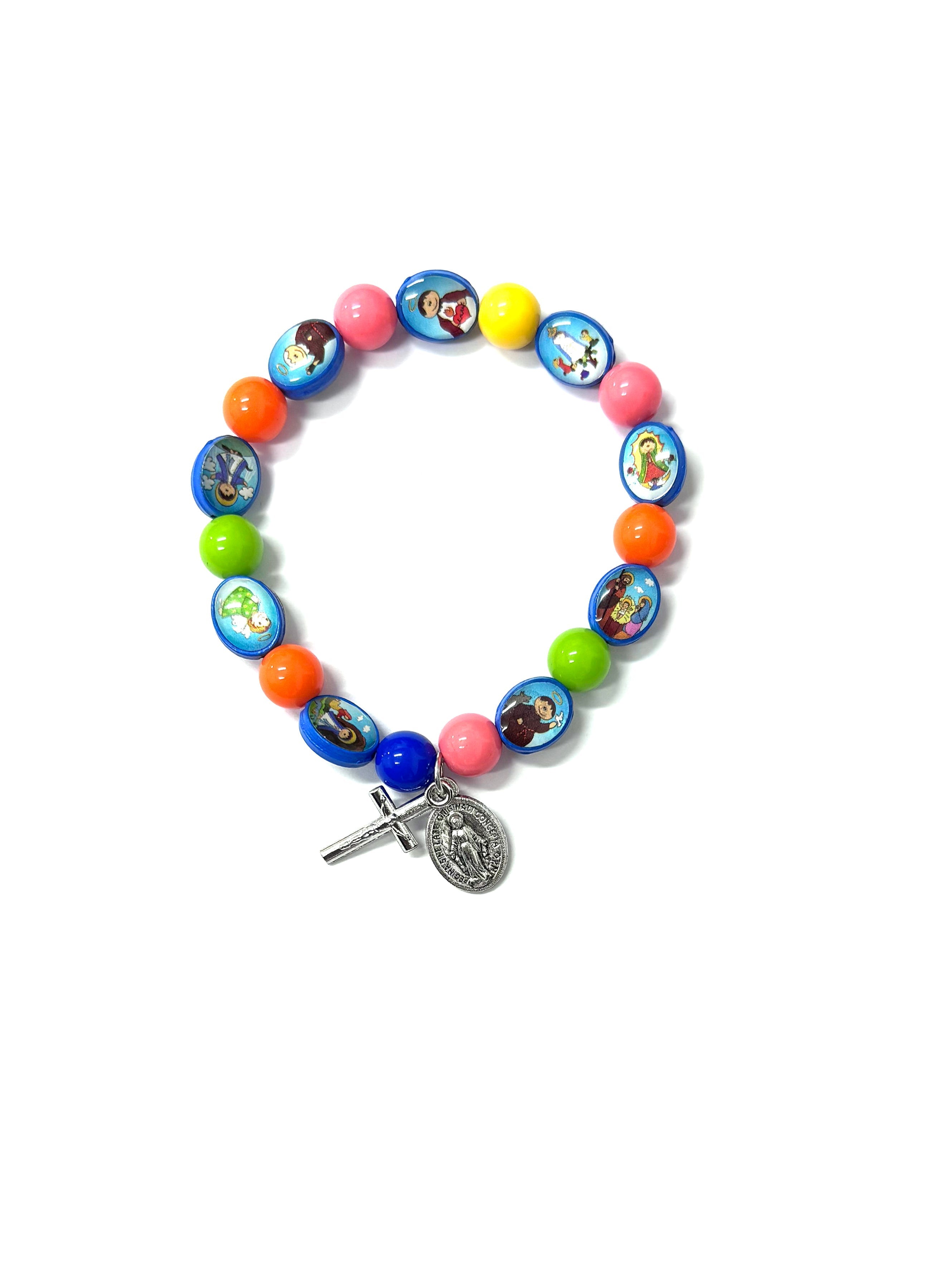 Pulsera infantil Virgen María, Sagrada Familia y Santos