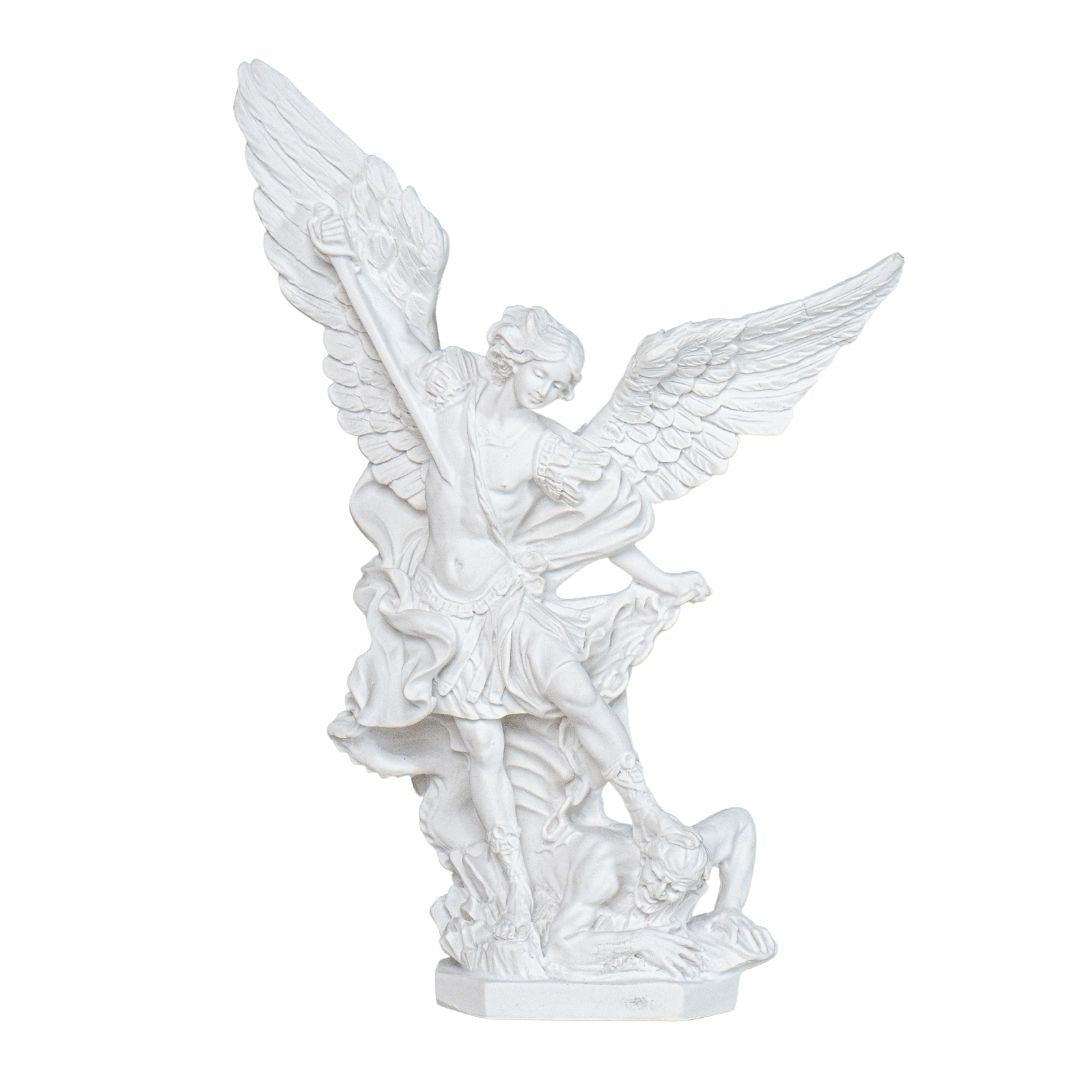 Saint Michael The Archangel White Statue / San Miguel en Blanco