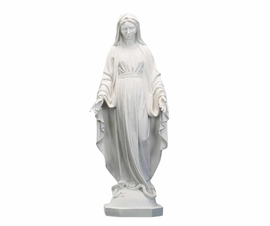The Faith Gift Shop Our Lady of Grace - Miraculous Mary All White- Made in Italy - Our Tuscany Collection - Virgen La Milagrosa Blanca