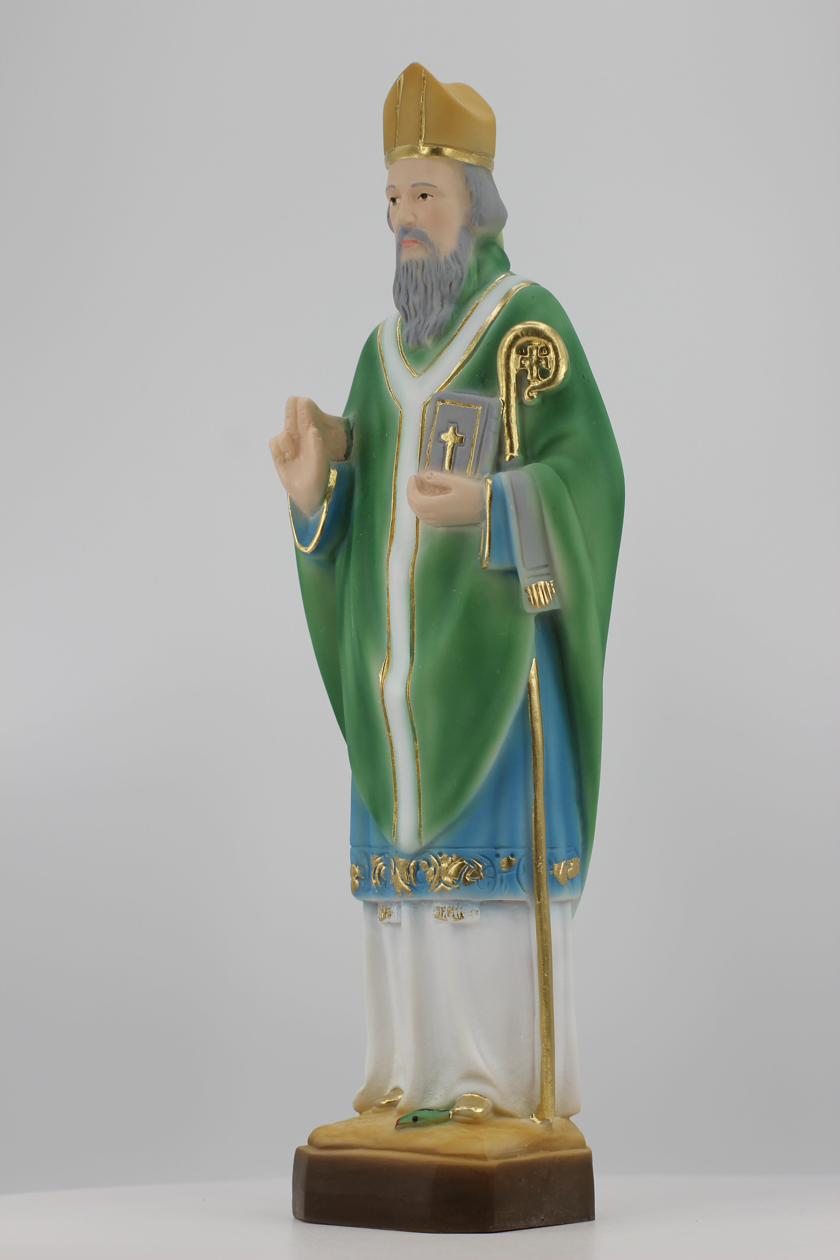 The Faith Gift Shop Saint Patrick statue - Hand Painted in Italy - Our Tuscany Collection -Estatua de San Patricio