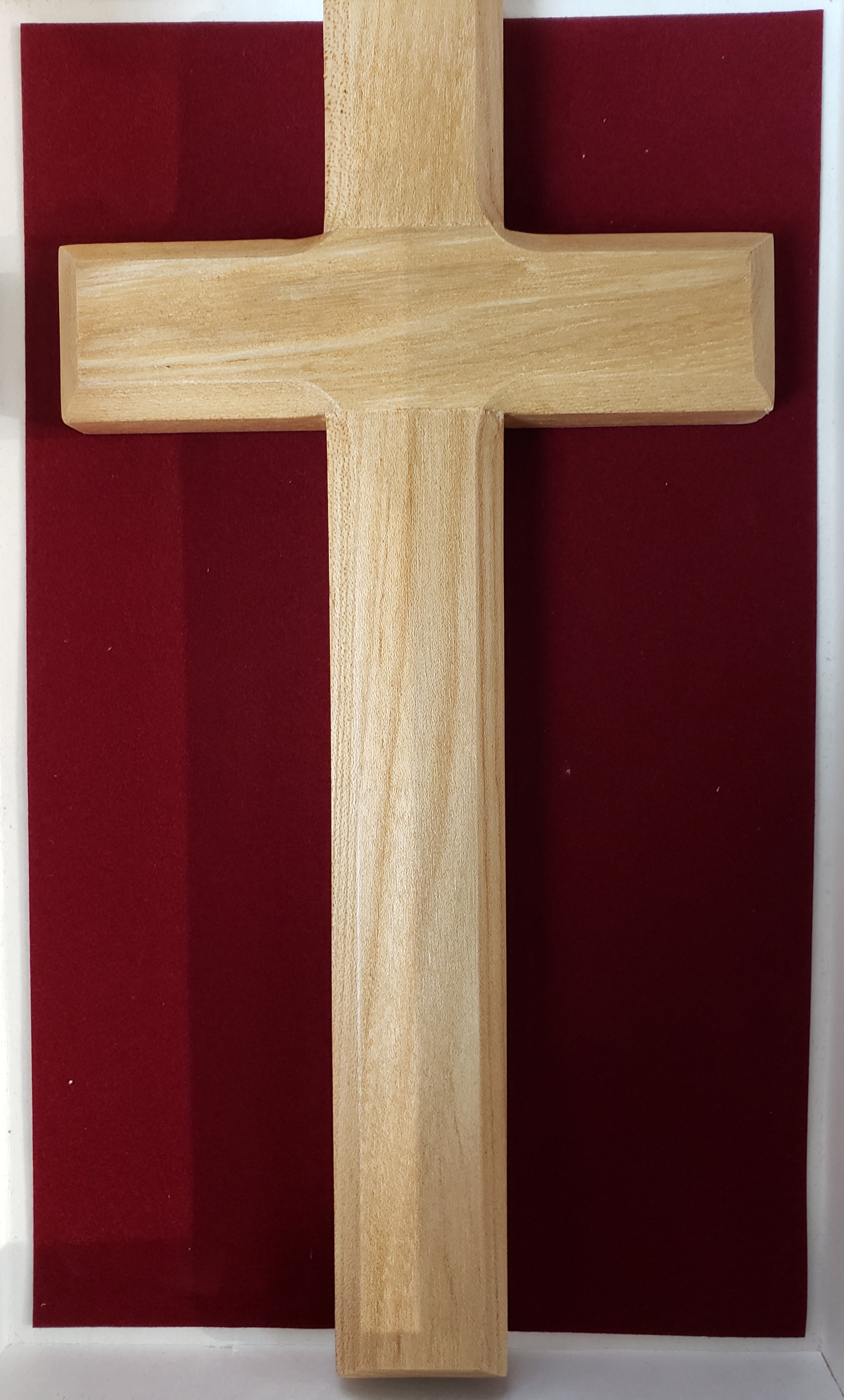 Cruz de madera natural de 10"