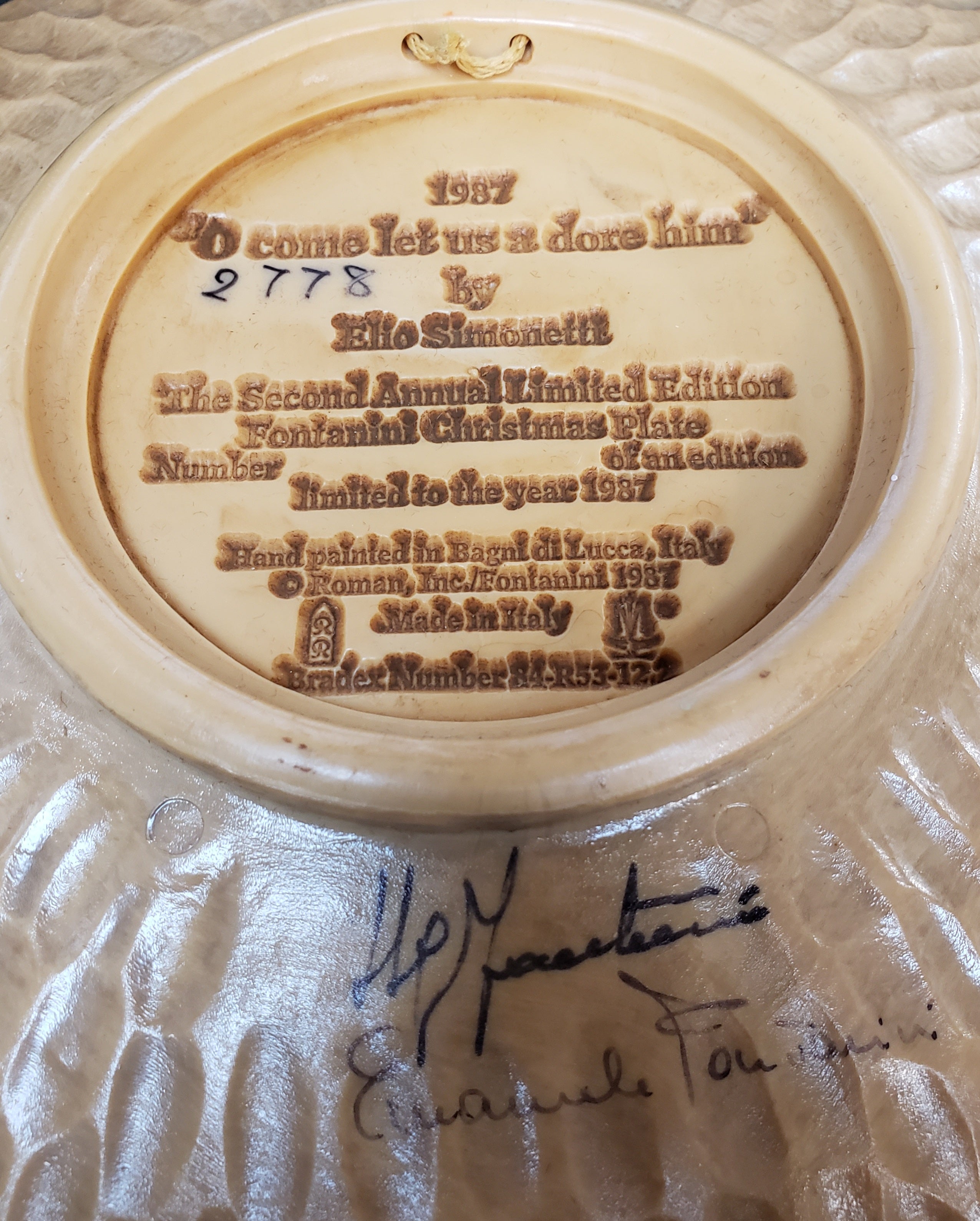 Plato de belén de edición limitada de Fontanini