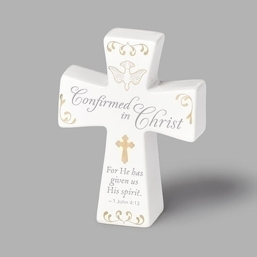 4.5"H Confirmation Cross Ceramic