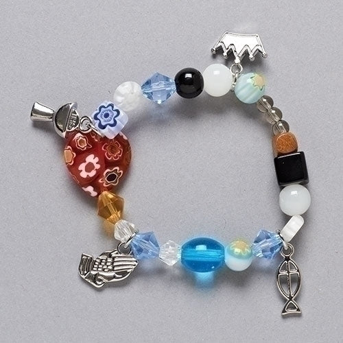 PULSERA DE COMUNIÓN DE COLORES DE 5,5" DE L EN CAJA