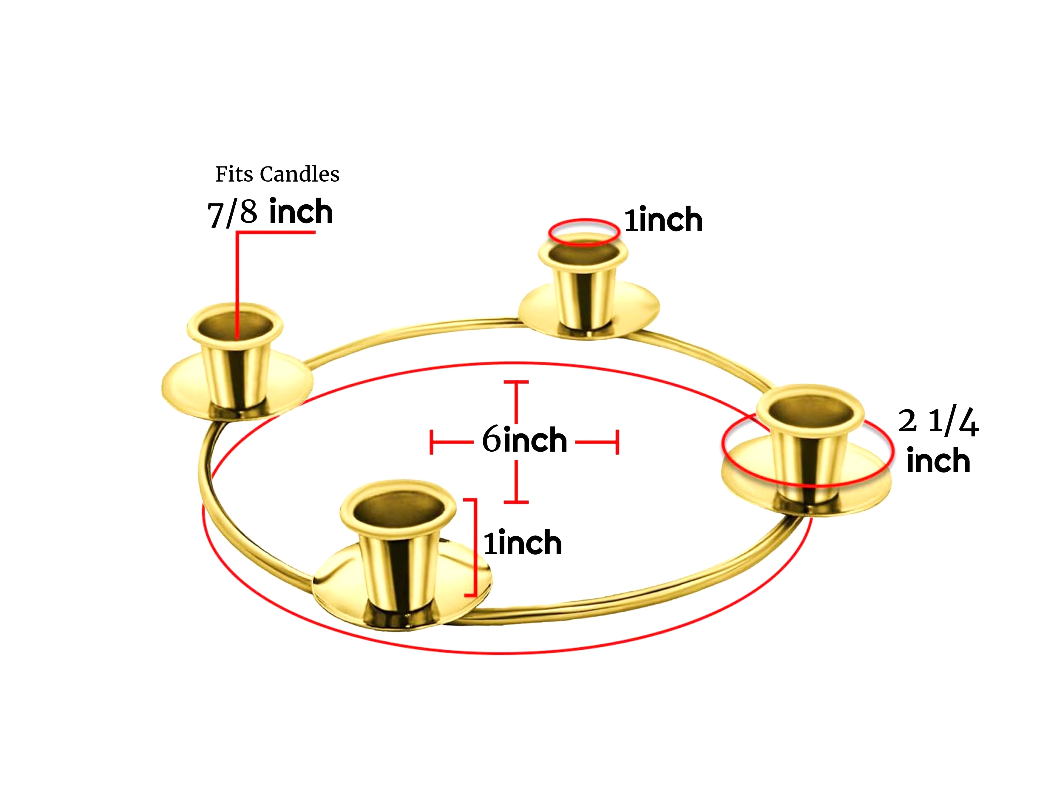 Corona de Adviento dorada de 6" de diámetro