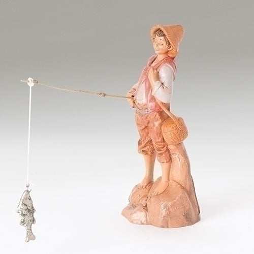 Figura de pueblo de la Natividad italiana de Jacob el pescador de Fontanini