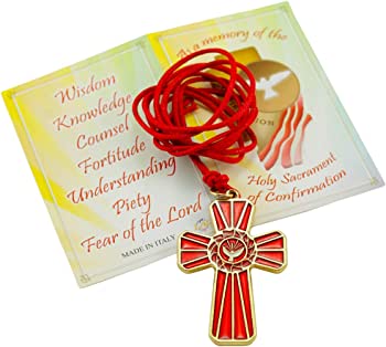 Colgante de cruz de confirmación Medalla del Espíritu Santo