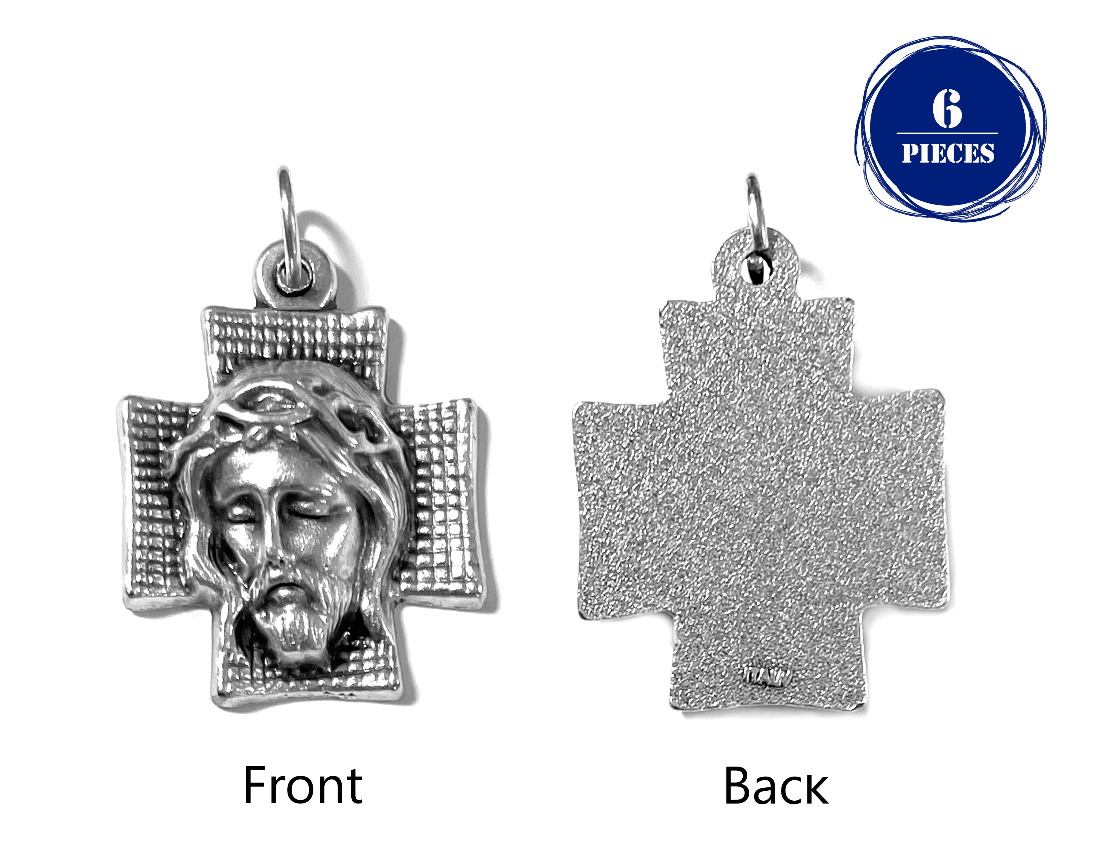 Medalla con imagen del rostro de Jesús en la cruz de 0,8"