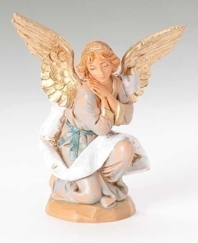 Figura de ángel arrodillado de 5" para el pesebre