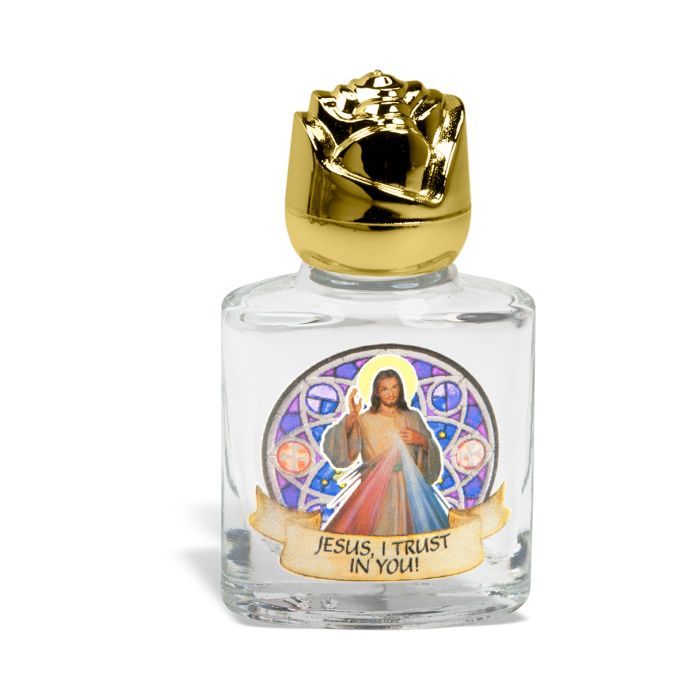 Botella de agua de vidrio de 2" y 8 ml con tapa dorada