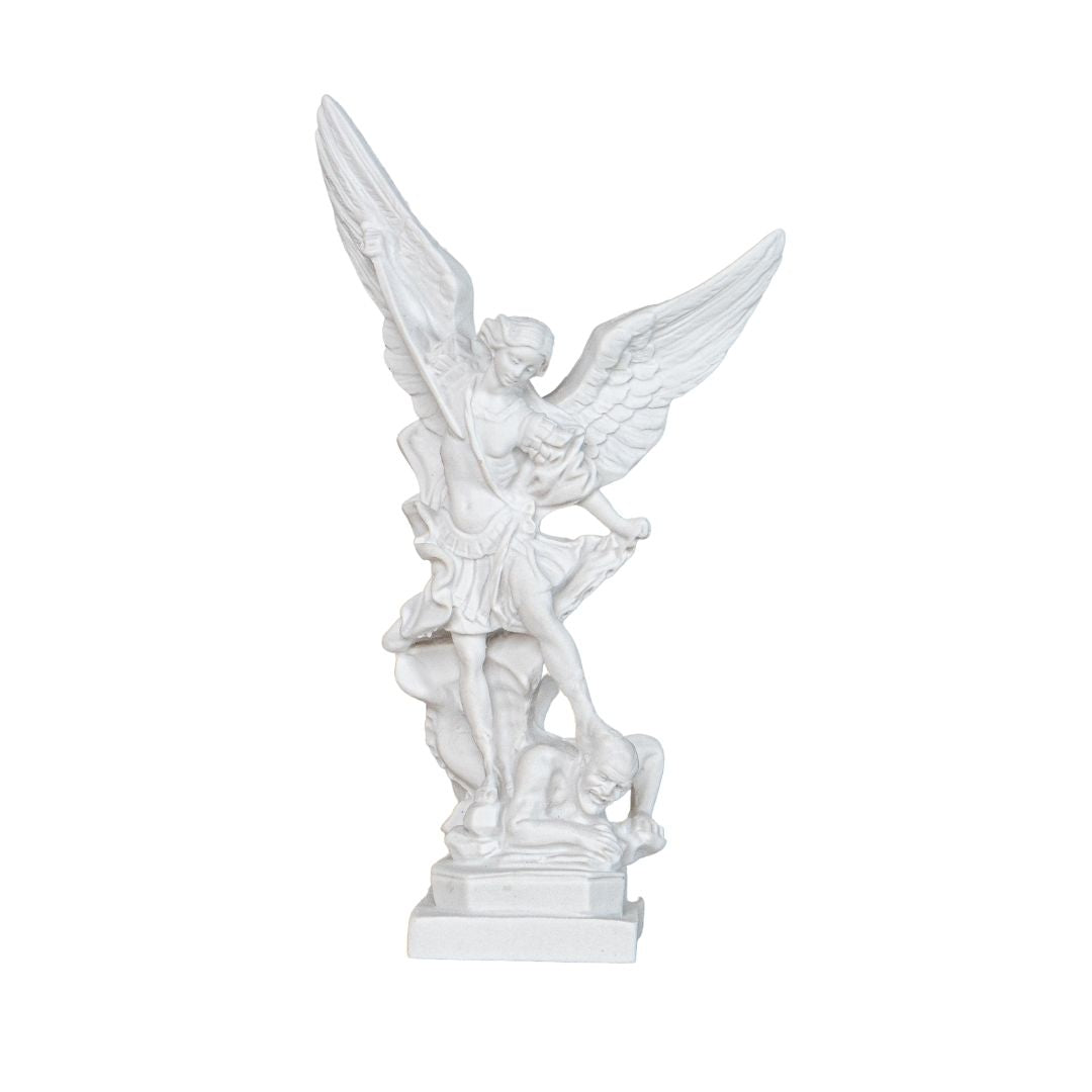 Saint Michael The Archangel White Statue / San Miguel en Blanco
