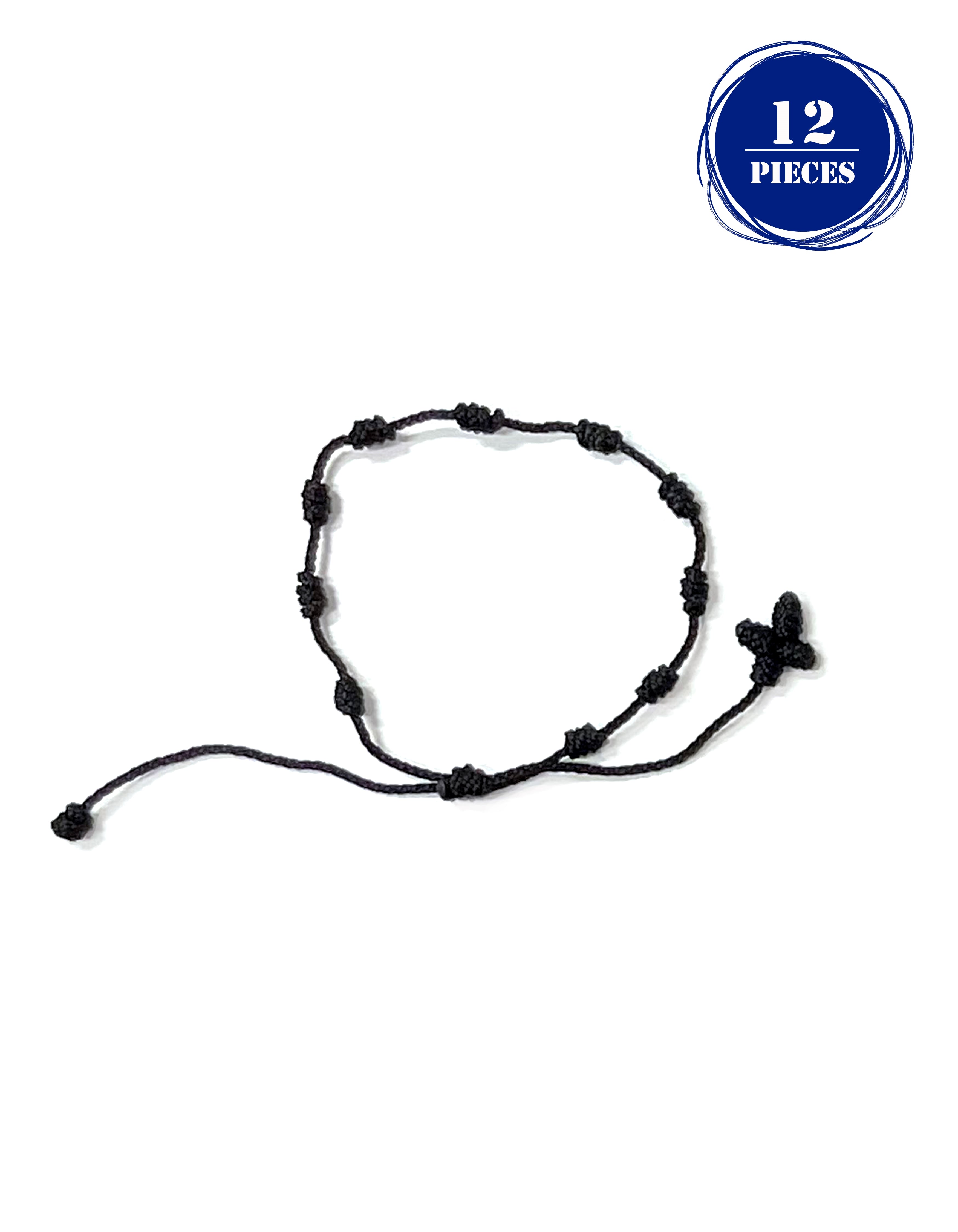 Decade bracelet knotted with strings in bright colors - Pack of 12 or 6 pieces