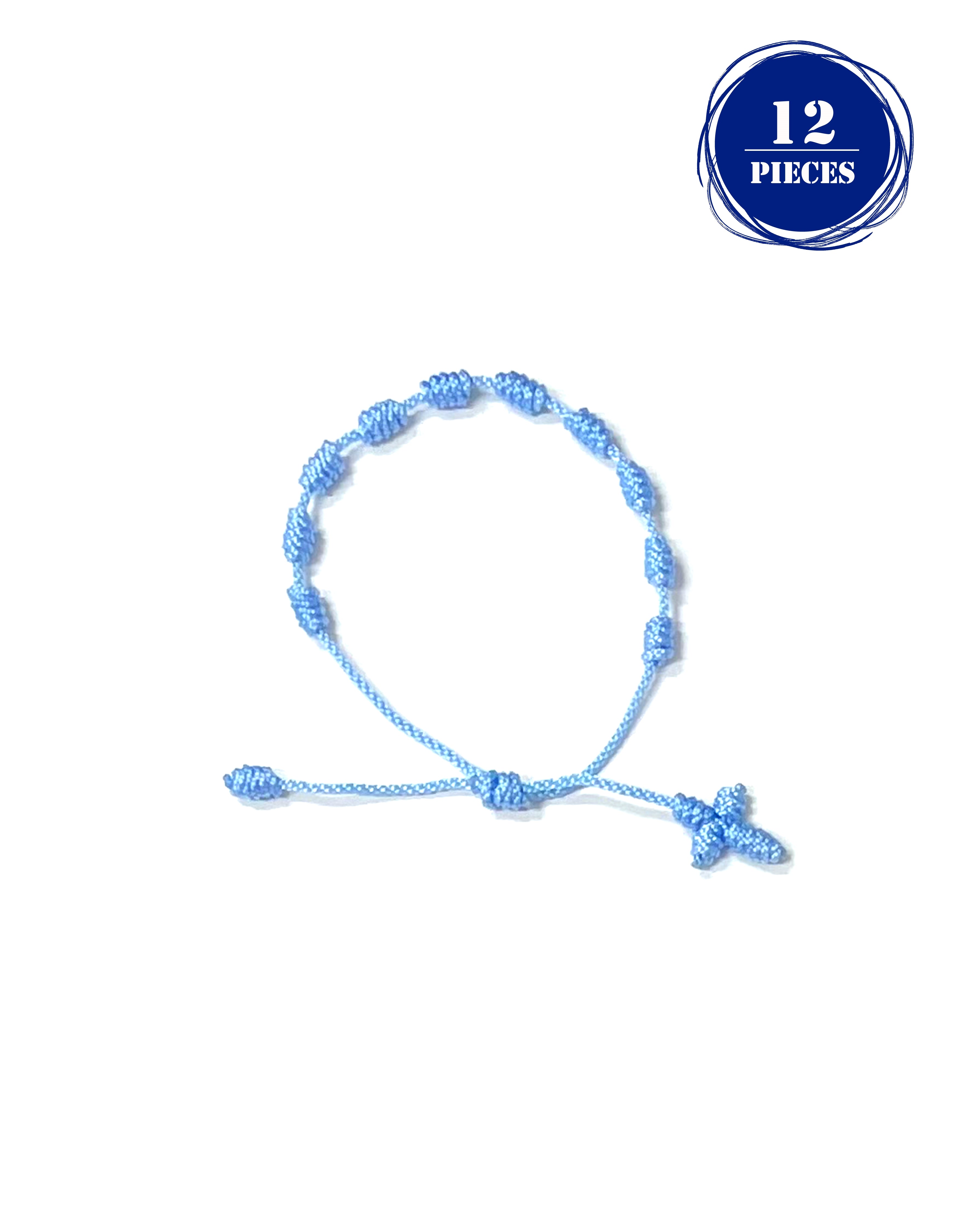 Decade bracelet knotted with strings in bright colors - Pack of 12 or 6 pieces