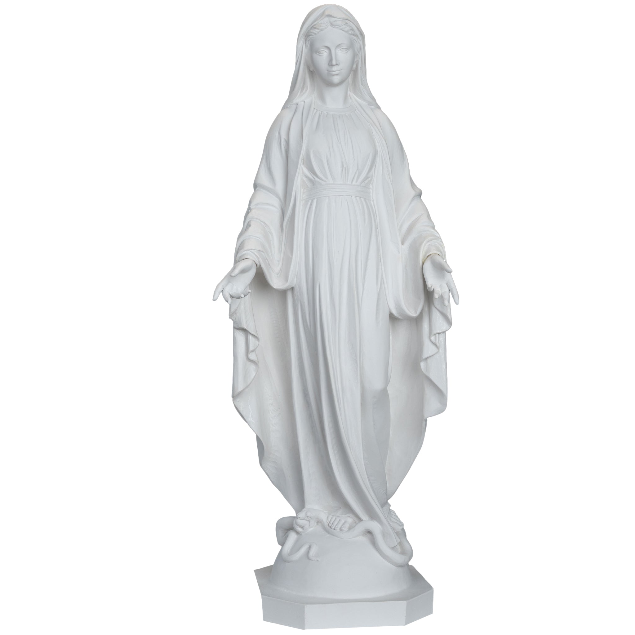 The Faith Gift Shop Our Lady of Grace - Miraculous Mary All White- Made in Italy - Our Tuscany Collection - Virgen La Milagrosa Blanca