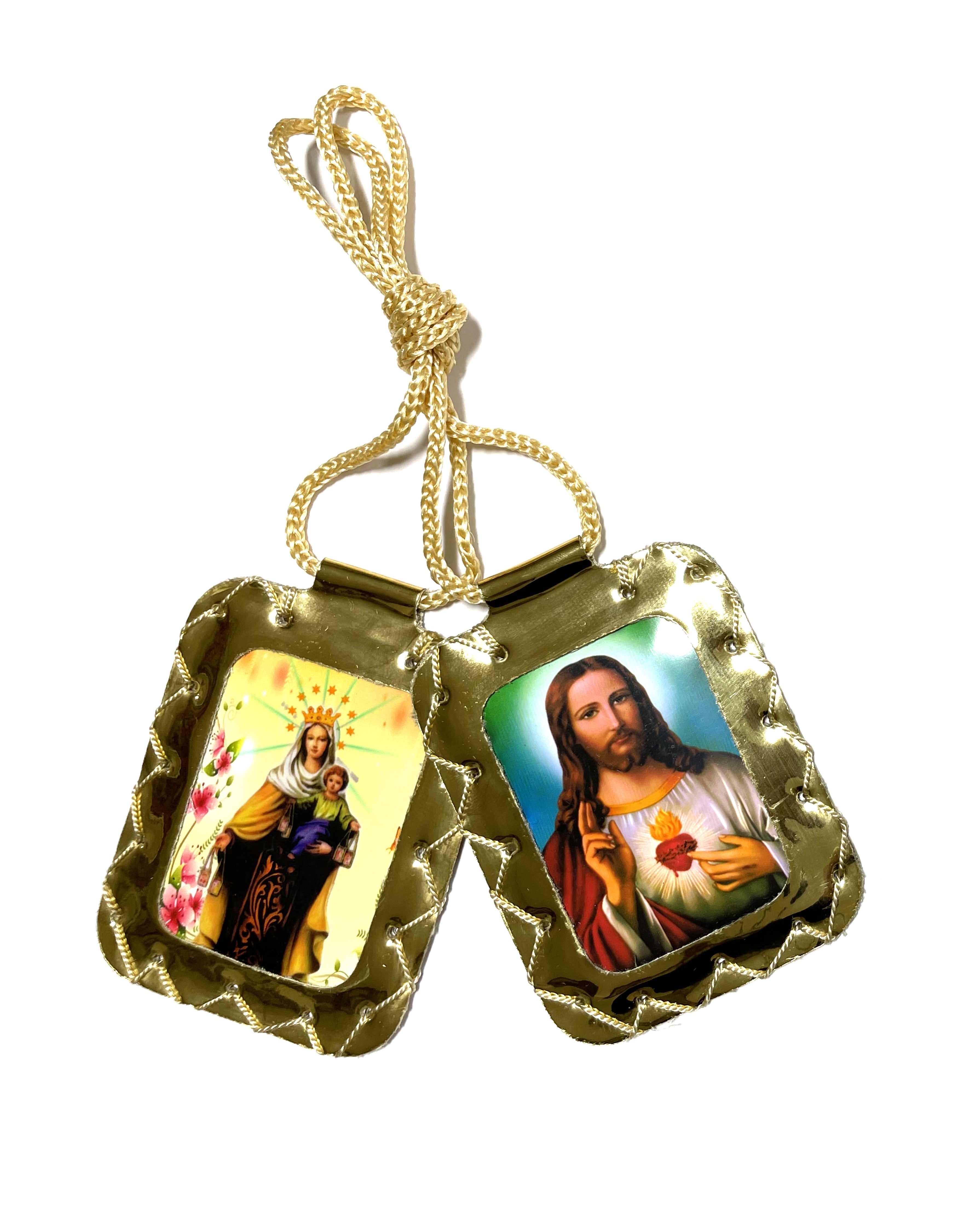 Extra large leather scapular, Escapulario de cuero extra grande