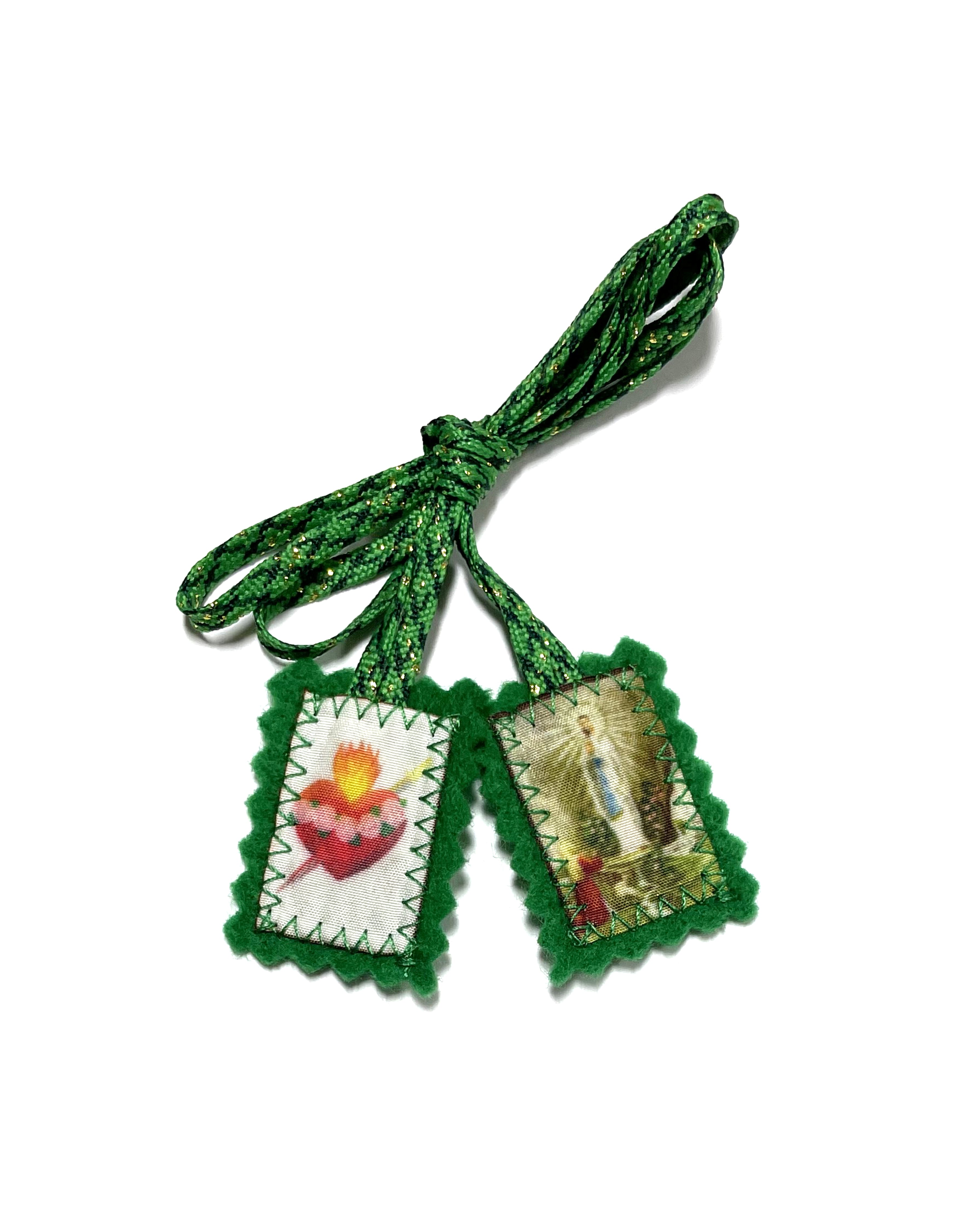 Scapular of Our Lady of Lourdes and Sacred Heart of Jesus. Escapulario de Nuestra señora de Lourdes y El sagrado corazón de Jesús