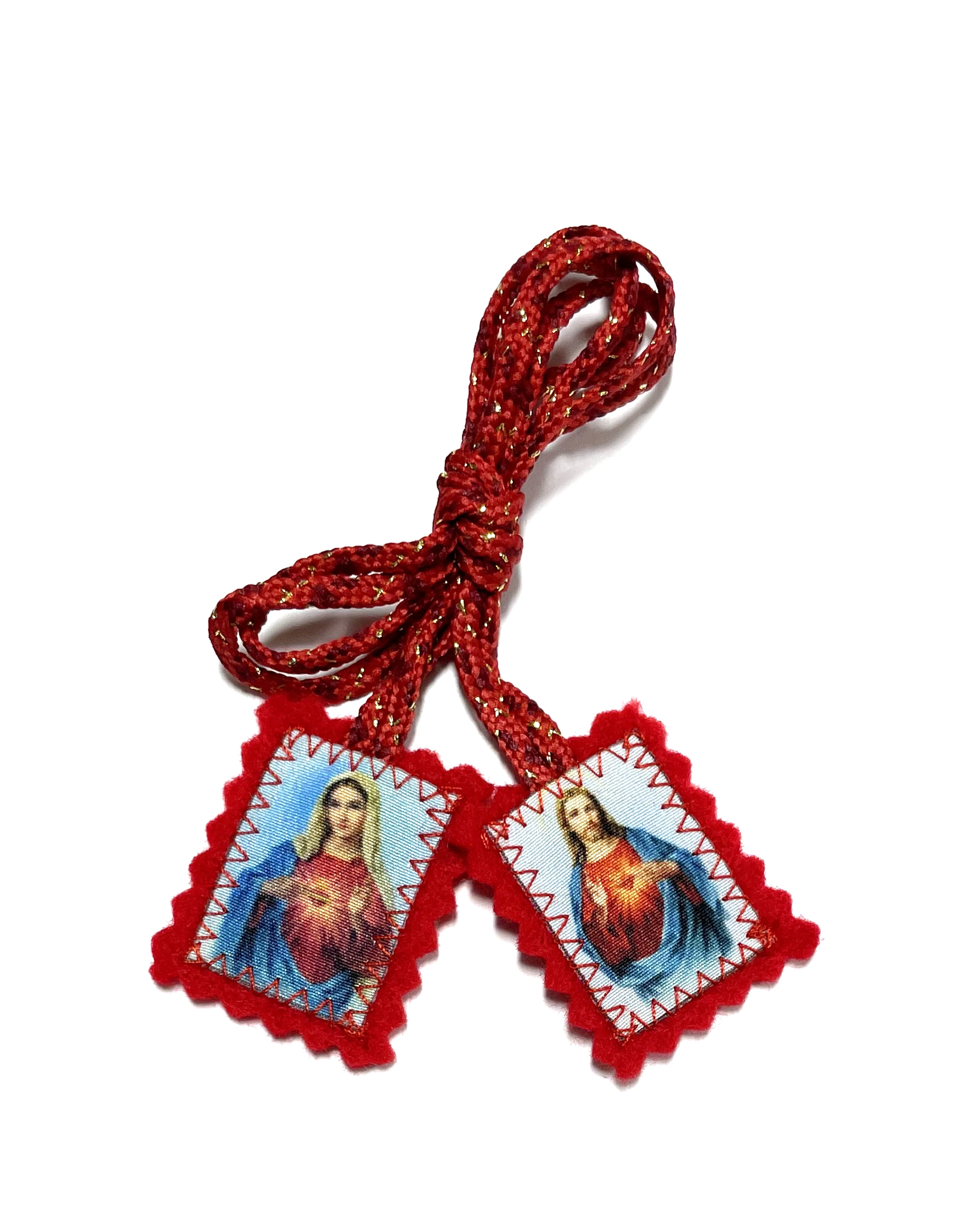 Scapular of the Sacred Heart of Jesus and Mary. Escapulario del Sagrado Corazón de Jesús y María
