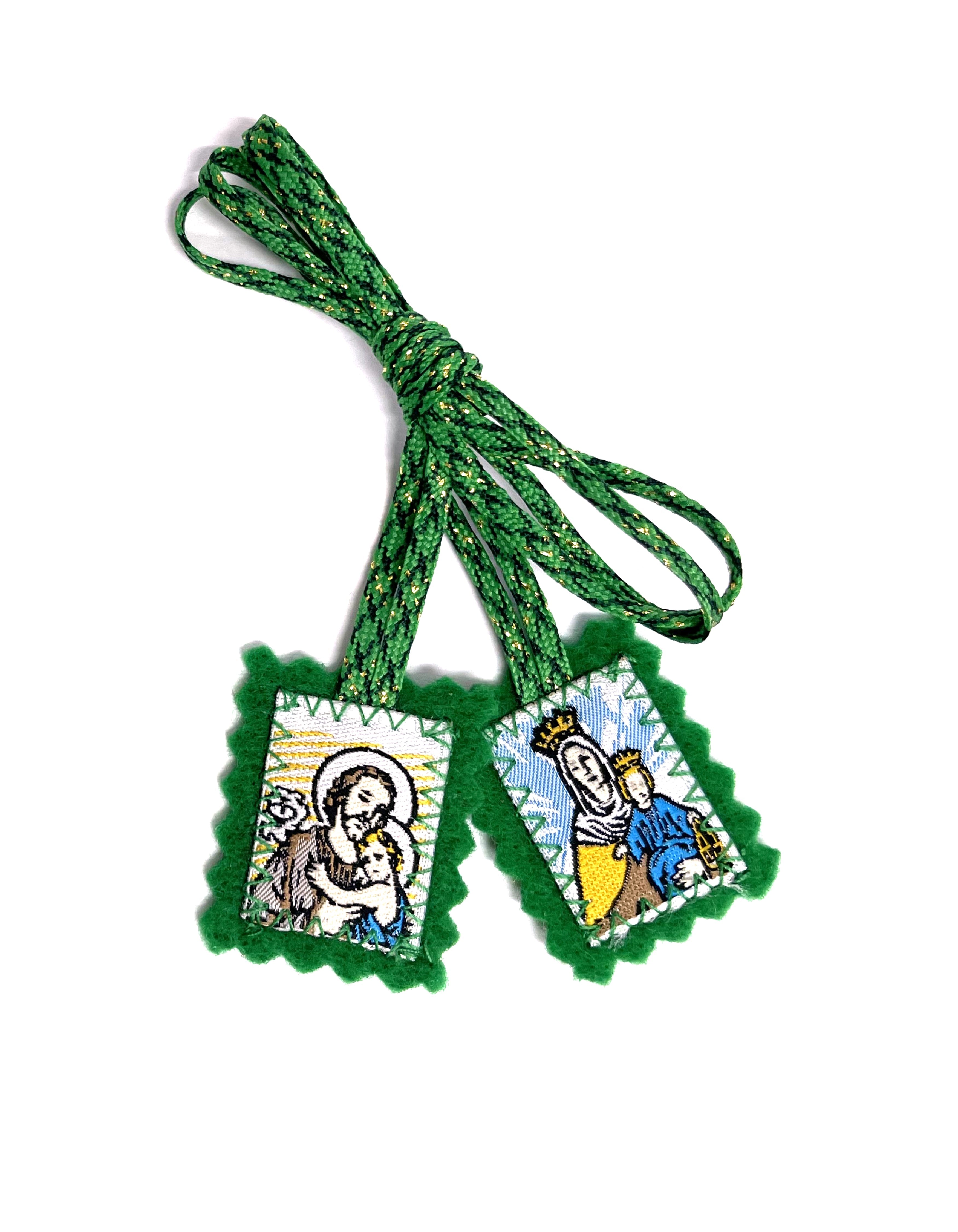 Scapular of Saint Joseph and Our Lady of Mount Carmel. Escapulario de San José y La Virgen del Carmen