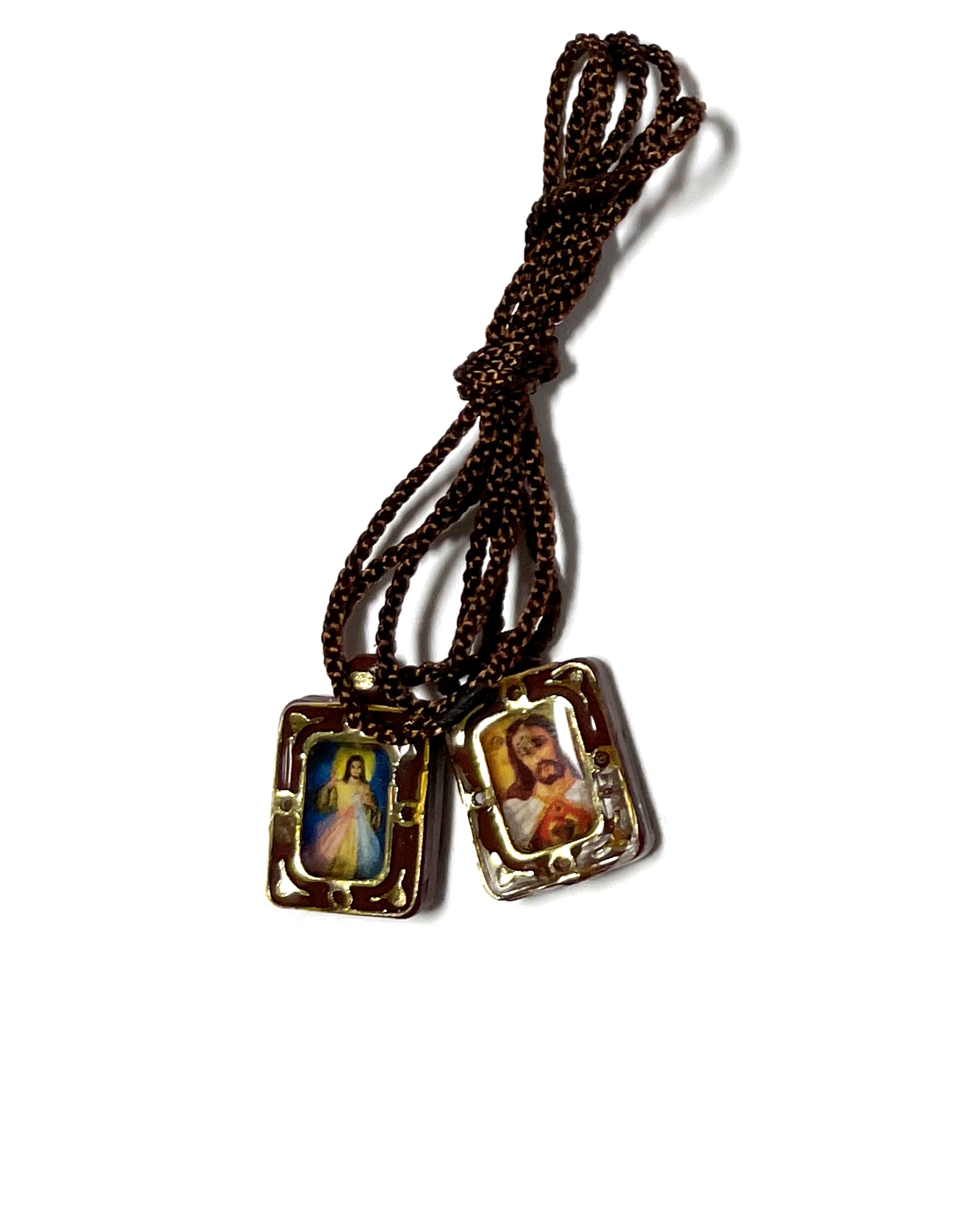 Miniature deluxe scapular. Escapulario de lujo miniatura