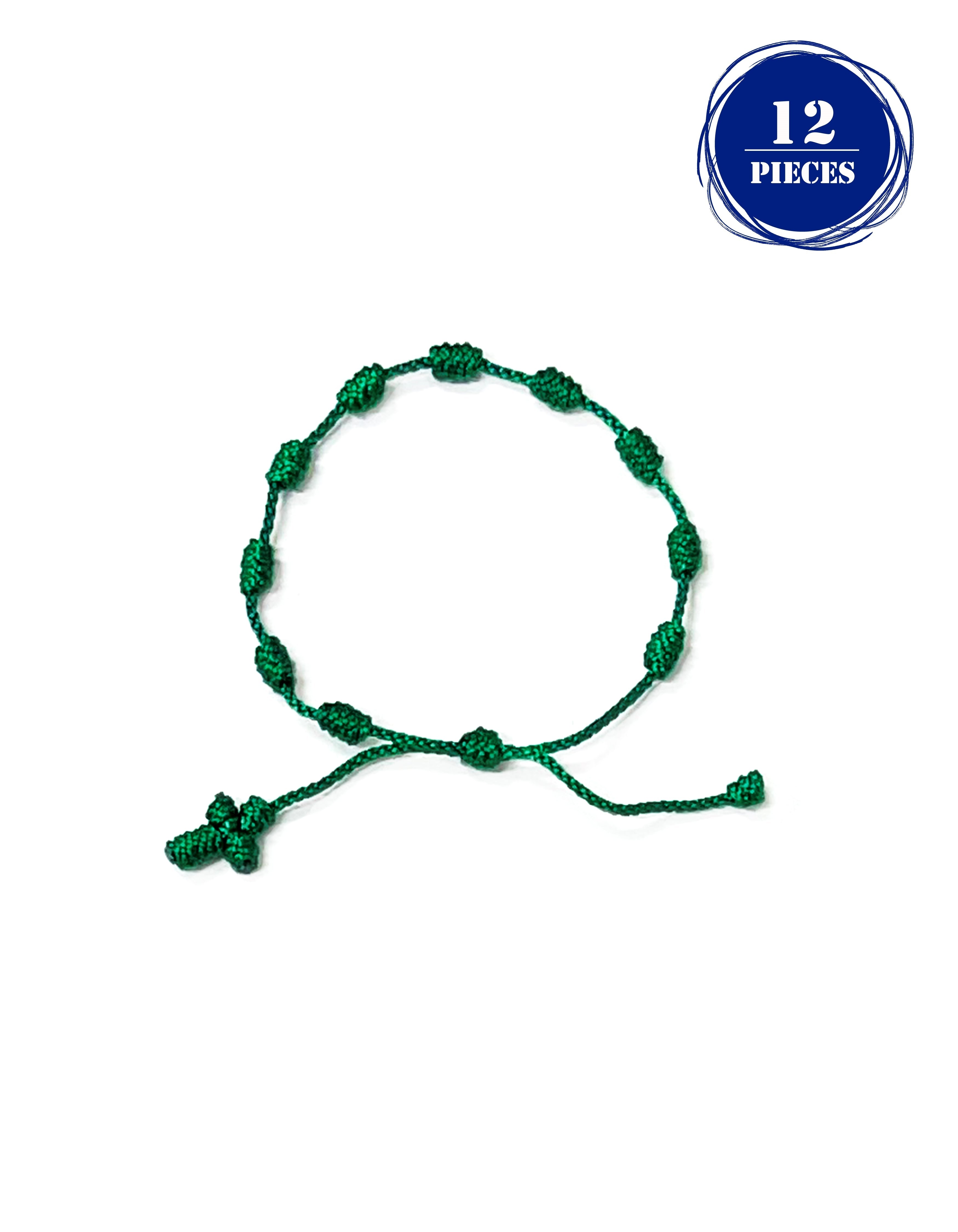 Decade bracelet knotted with strings in bright colors - Pack of 12 or 6 pieces