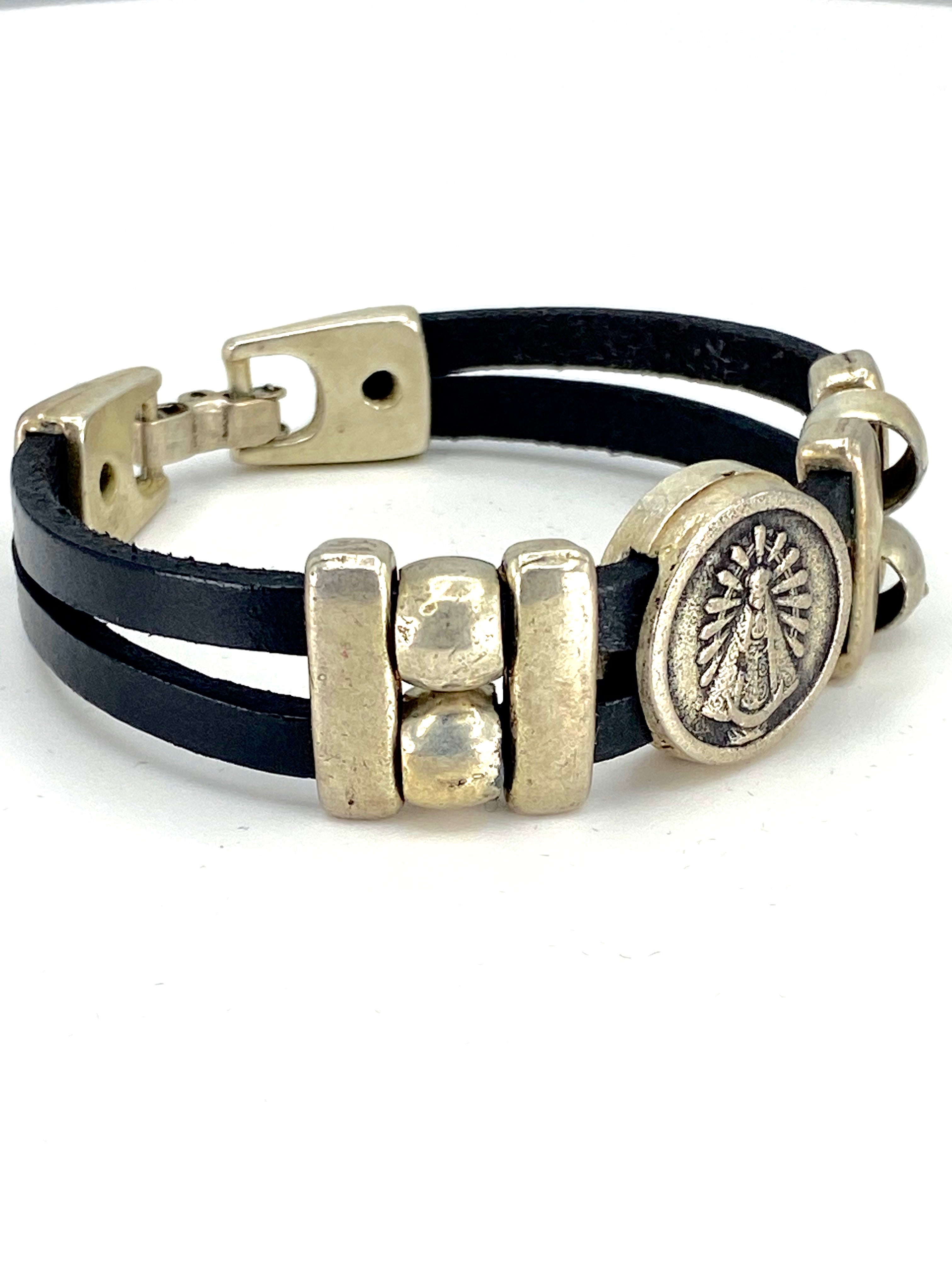 Pulsera vintage Virgen de Luján joyería artesanal de Graciela's Collection