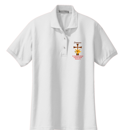 White Ladies Poloshirt for Emmaus - Servers - Retreat Polo – with Embroidered Logo (Special Group Discount Available)