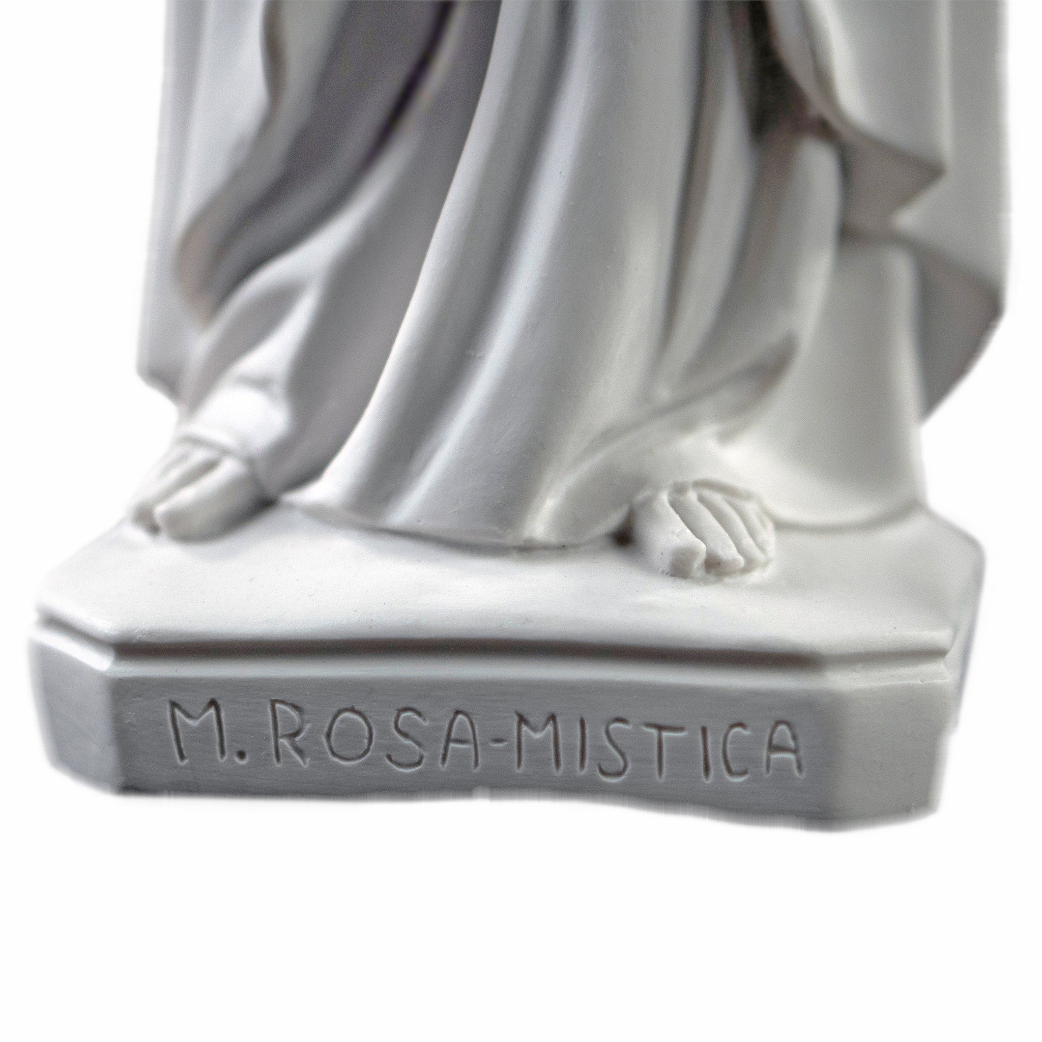 15.25" Rose of Mystica - Rosa Mistica Collection White-Gold- Hand Painted