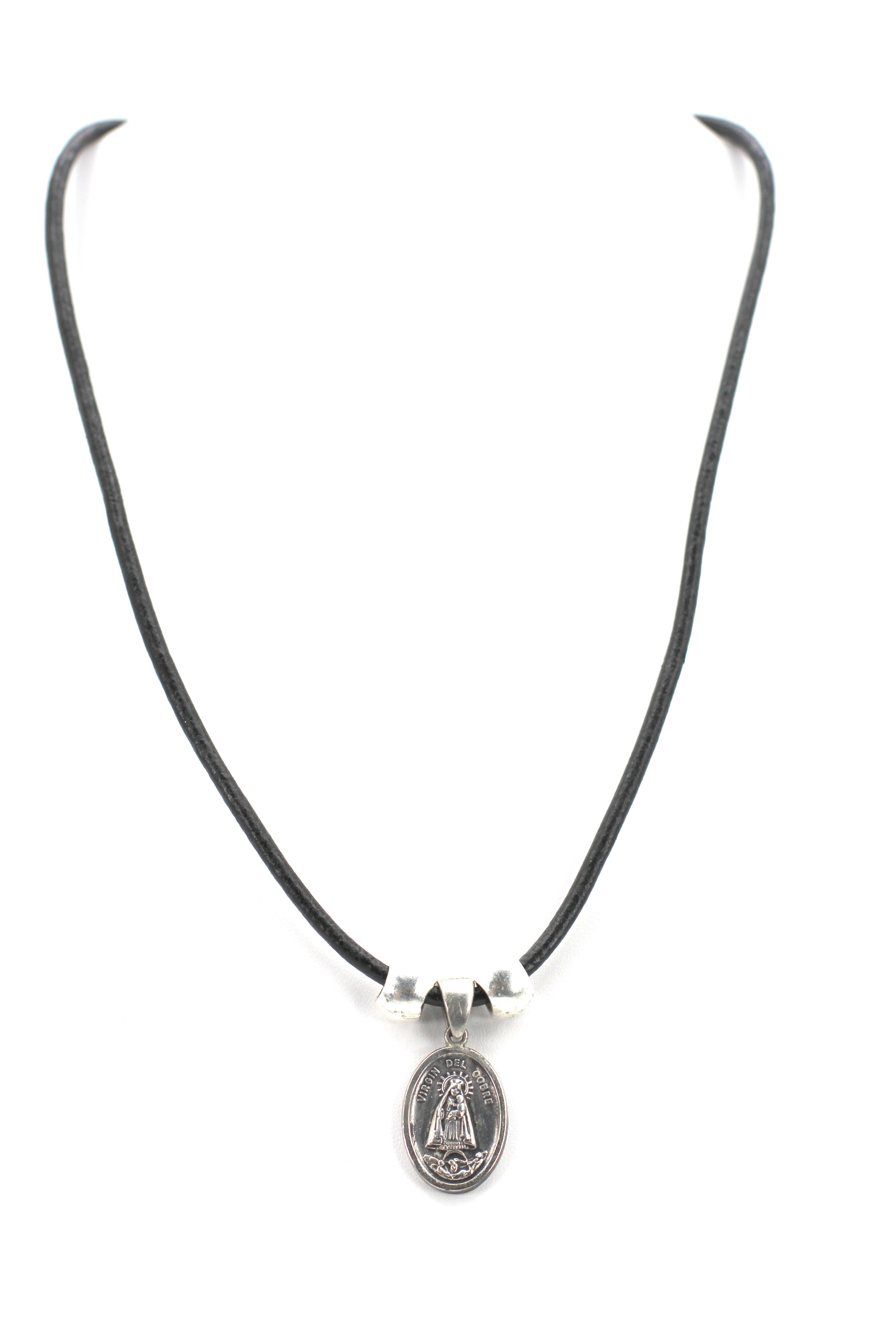 Collar Vintage de La Caridad Del Cobre - Joyería de Nuestra Señora de la Caridad con correa de Cuero Genuino de Graciela's Collection