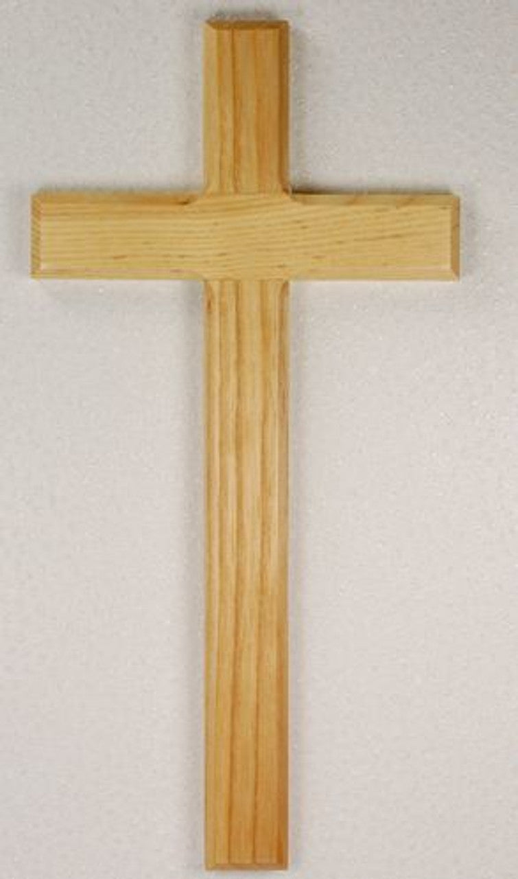 Cruz de madera natural de 10"