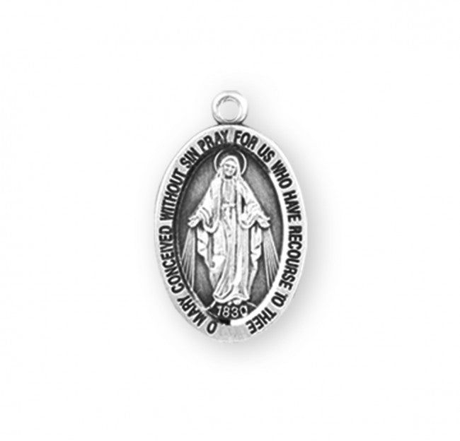 Sterling Silver Oval Miraculous Medal