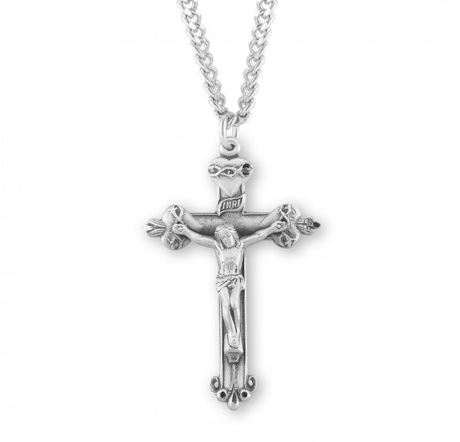 Crucifijo de plata de ley con los Sagrados Corazones
