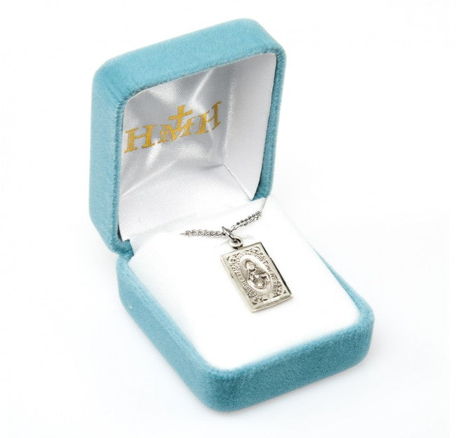Medalla Escapulario de Plata de Ley de Nuestra Señora del Monte Carmelo