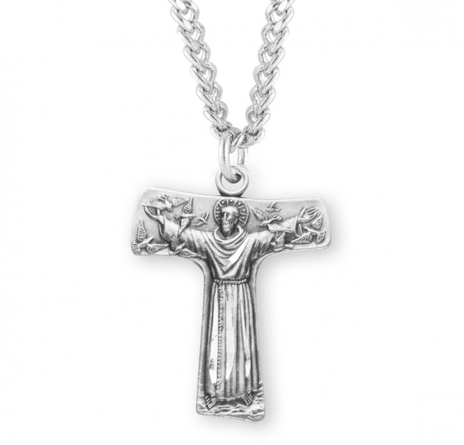 Cruz Tao de San Francisco Med en plata esterlina