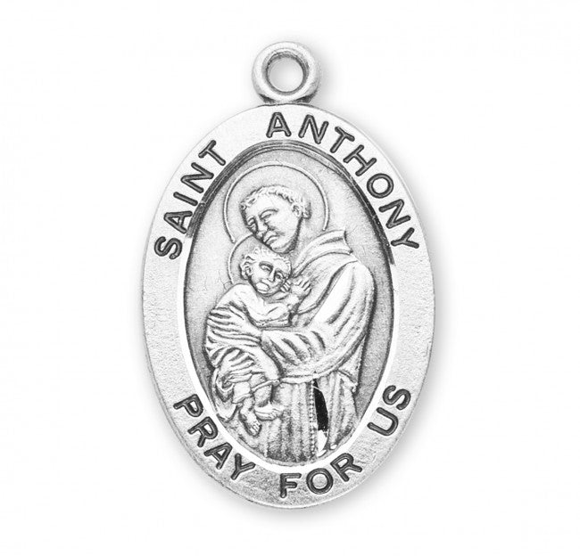 Patron Saint Anthony Oval Sterling Silver Medal
