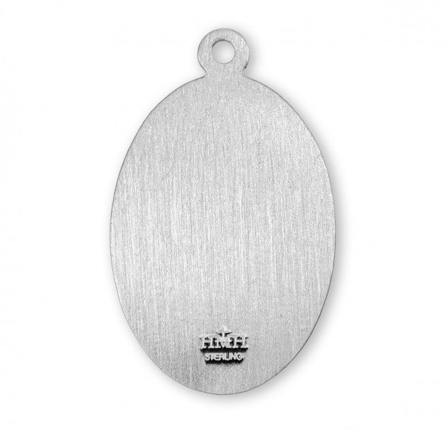 Patron Saint Anthony Oval Sterling Silver Medal