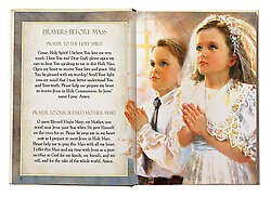 Libro de misa de primera comunión de Kathy Fincher para niño
