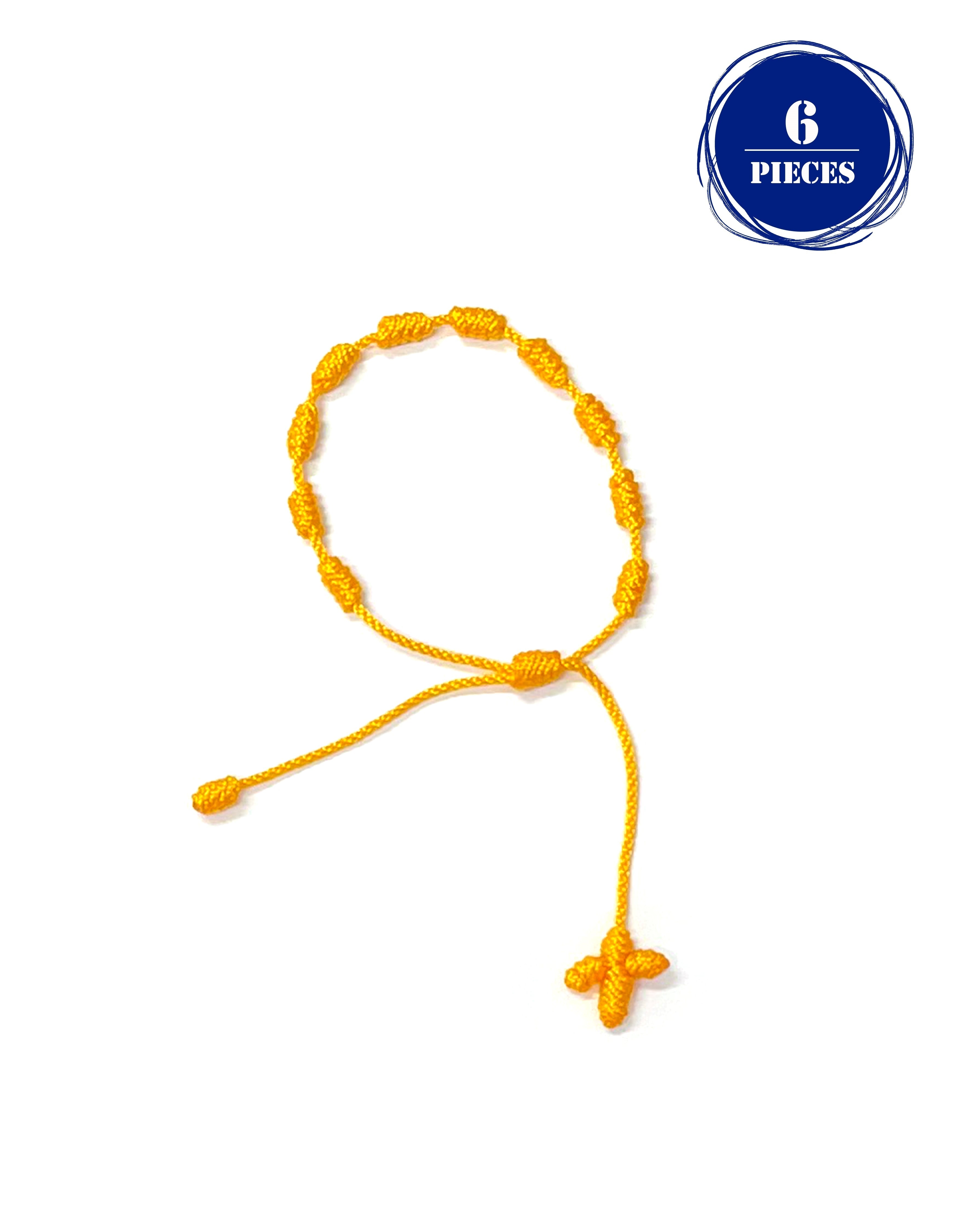 Decade bracelet knotted with strings in bright colors - Pack of 12 or 6 pieces