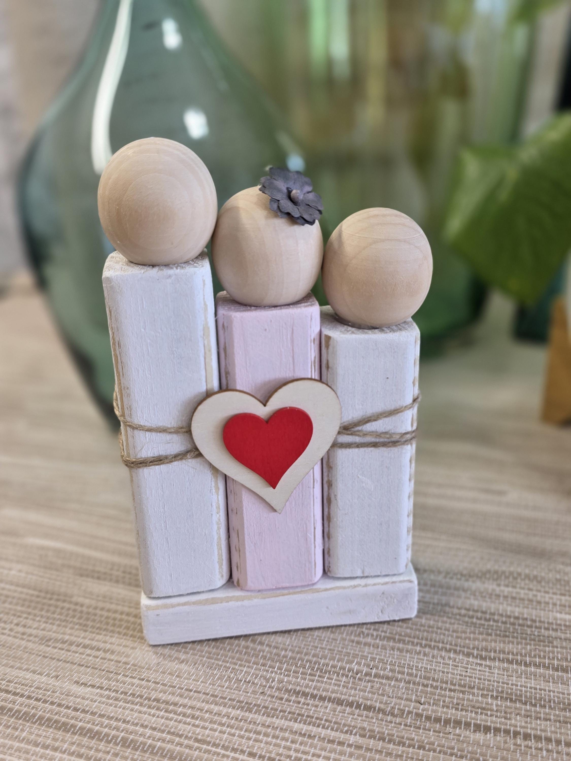 Valentine's People Wooden Blocks - Family of three Ref. 007