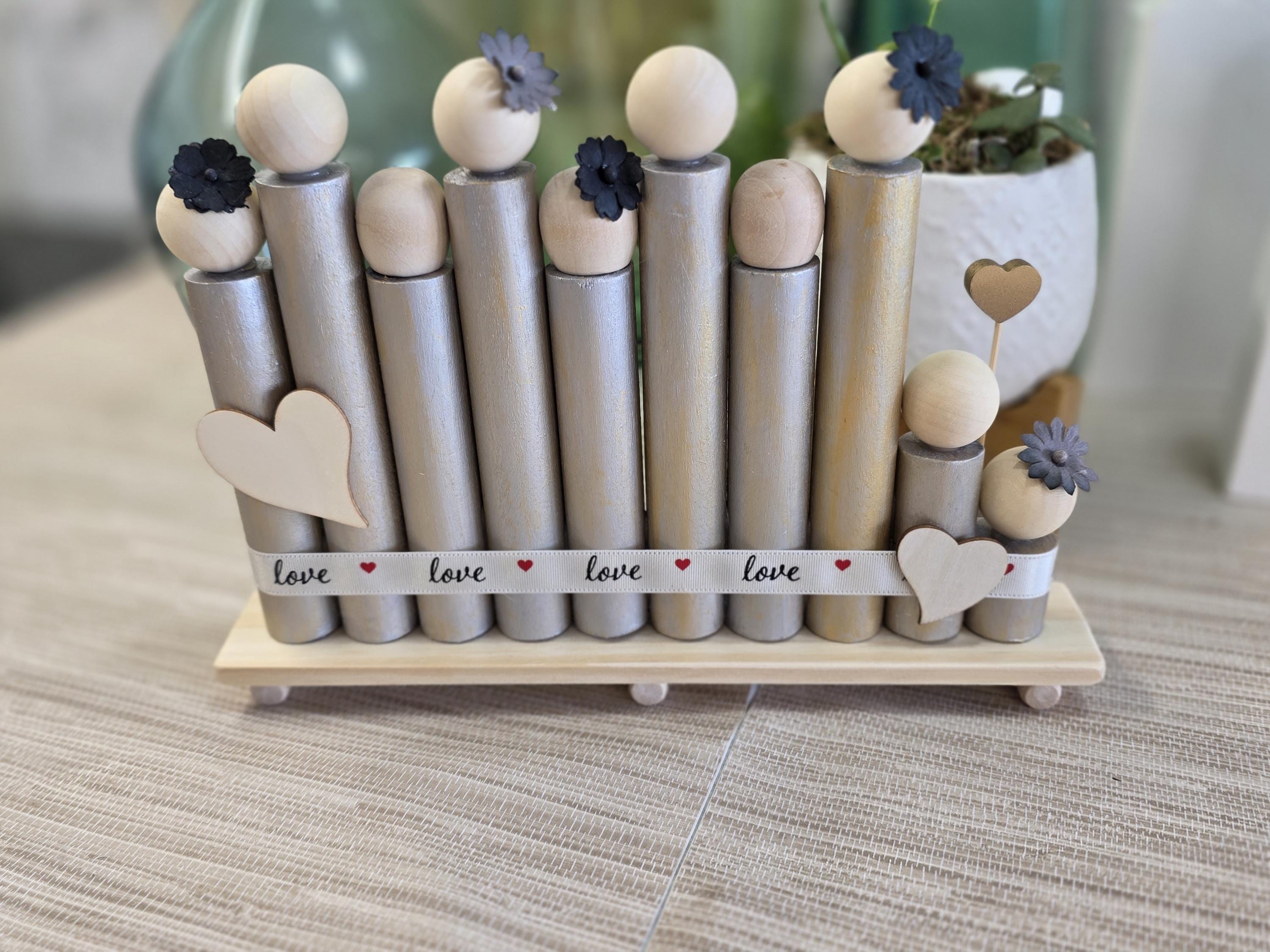 Family Wooden People Blocks - Big Family Siver Ref. 002