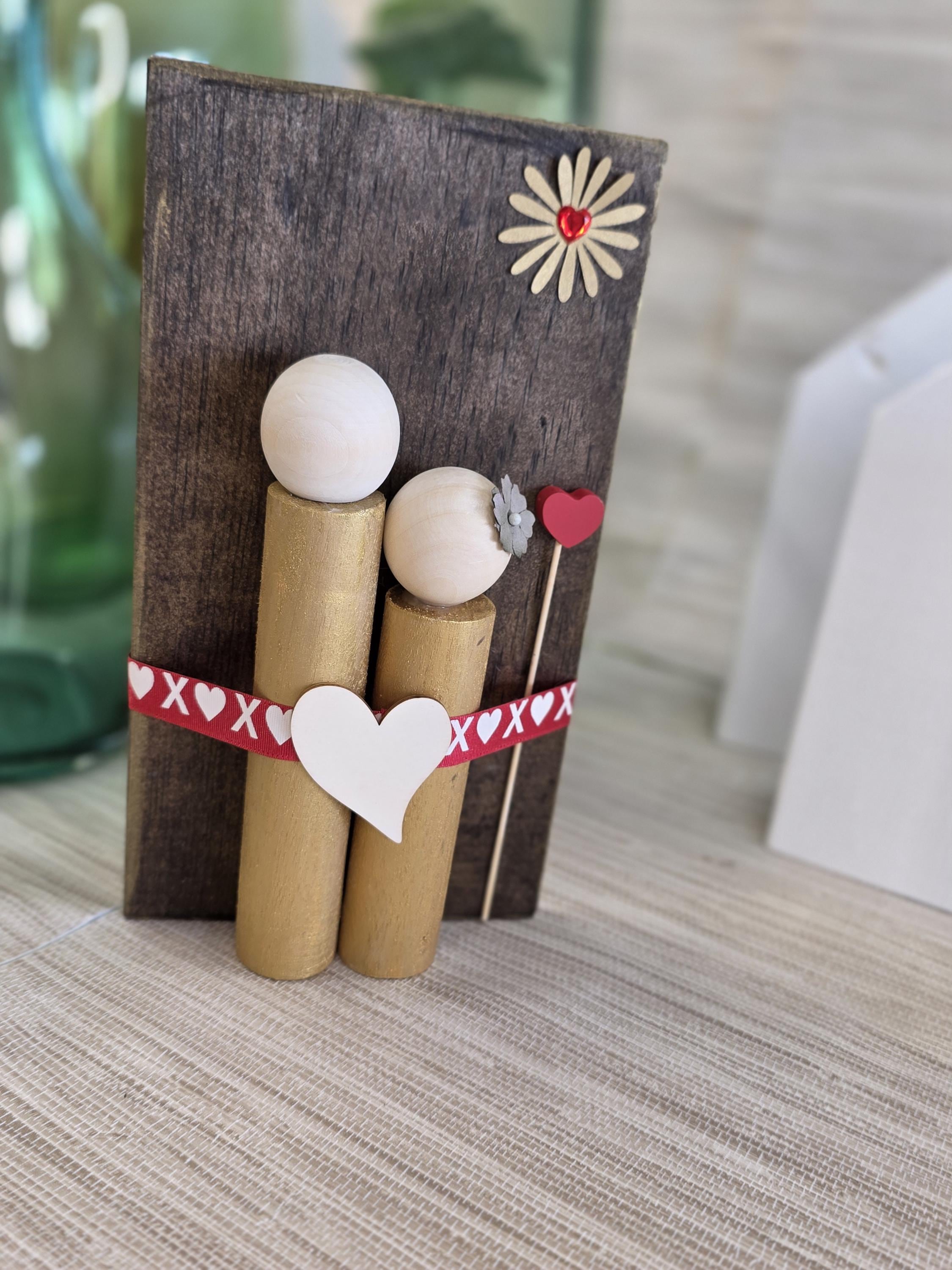 Valentine's People Wooden Blocks - Tender Couple Ref . 022