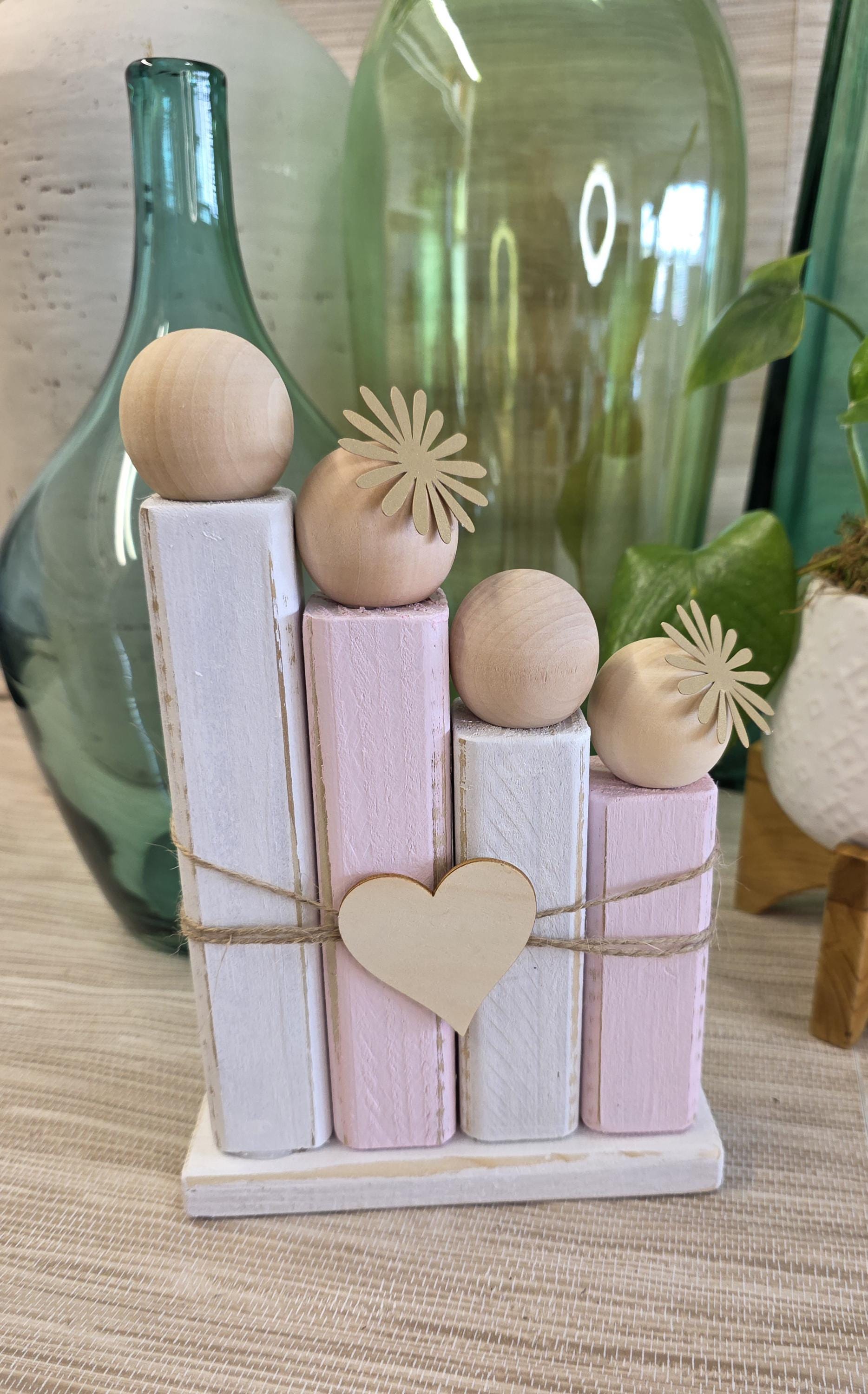 Family Wooden People Blocks - Family Sweet Set of 4 Ref. 008