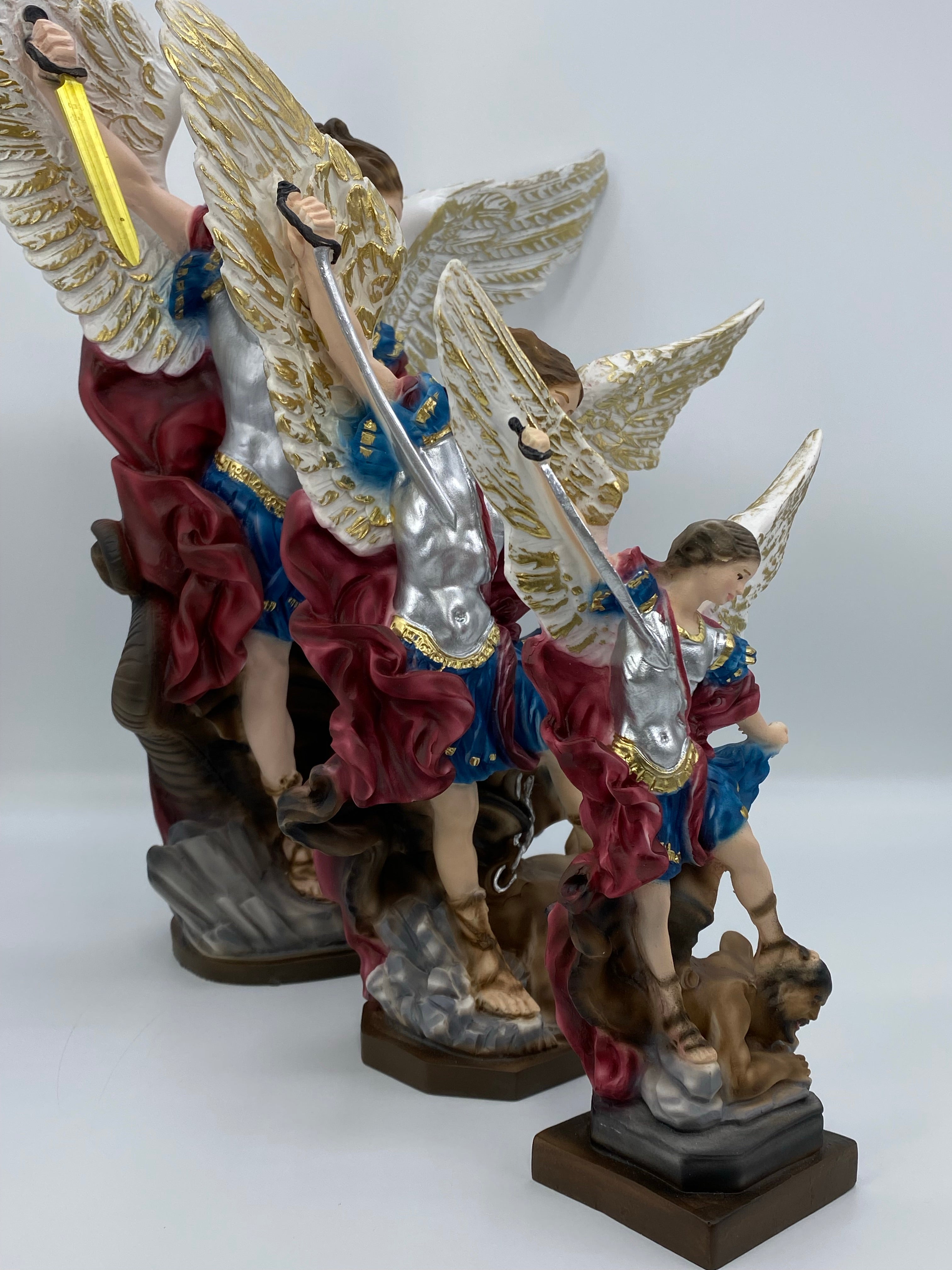 The Faith Gift Shop Saint Michael The Archangel statue - Hand Painted in Italy - Our Tuscany Collection - Estatua de San Miguel Arcangel