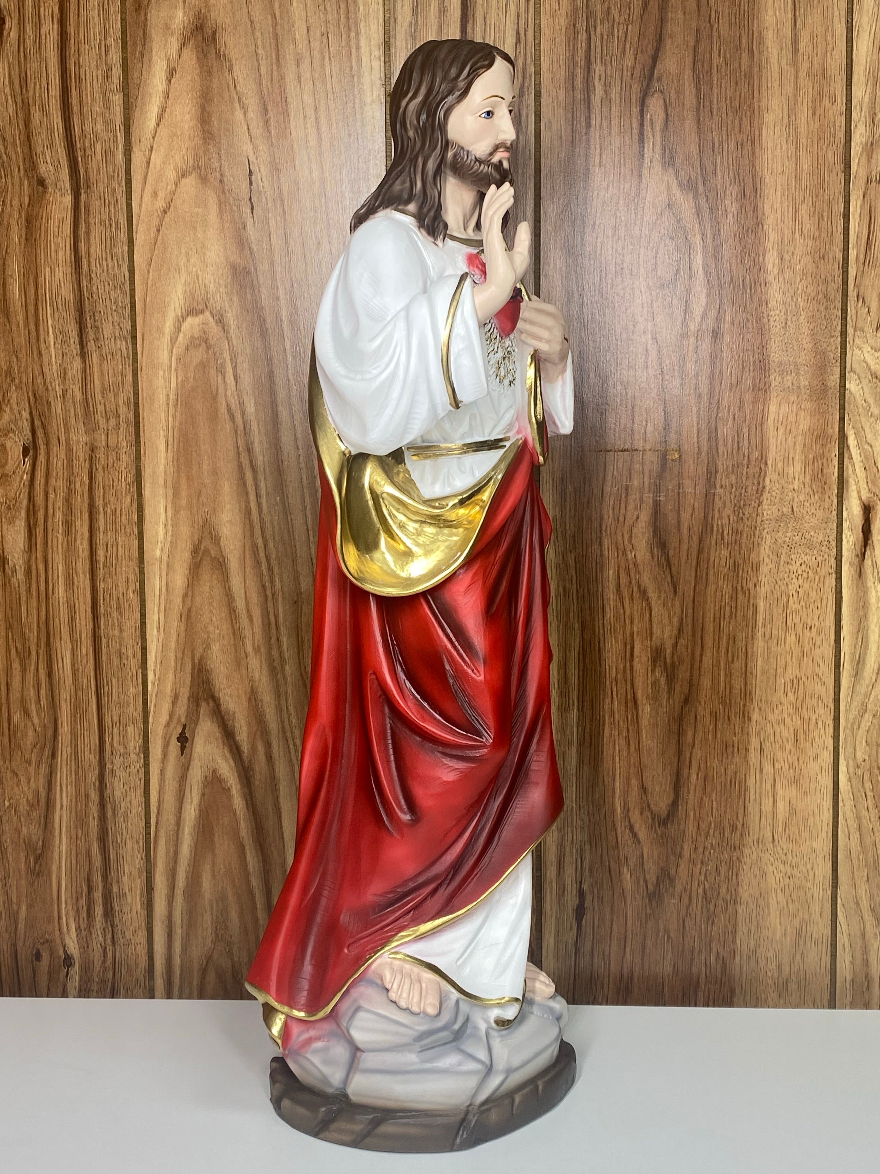 The Faith Gift Shop Sacred Heart of Jesus Blessing statue- Hand Painted in Italy - Our Tuscany Collection - Sagrado Corazón de Jesús Bendiciendo