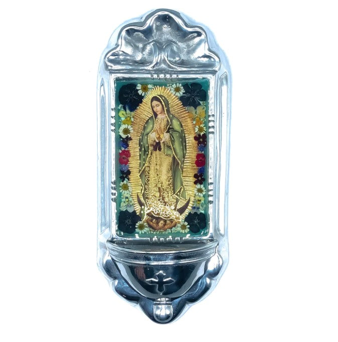 Nicho de pared con flores prensadas - Colección Guadalupe