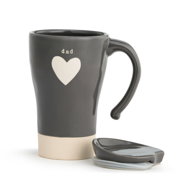 Taza de viaje con forma de corazón de papá