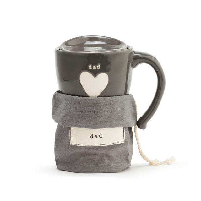 Taza de viaje con forma de corazón de papá