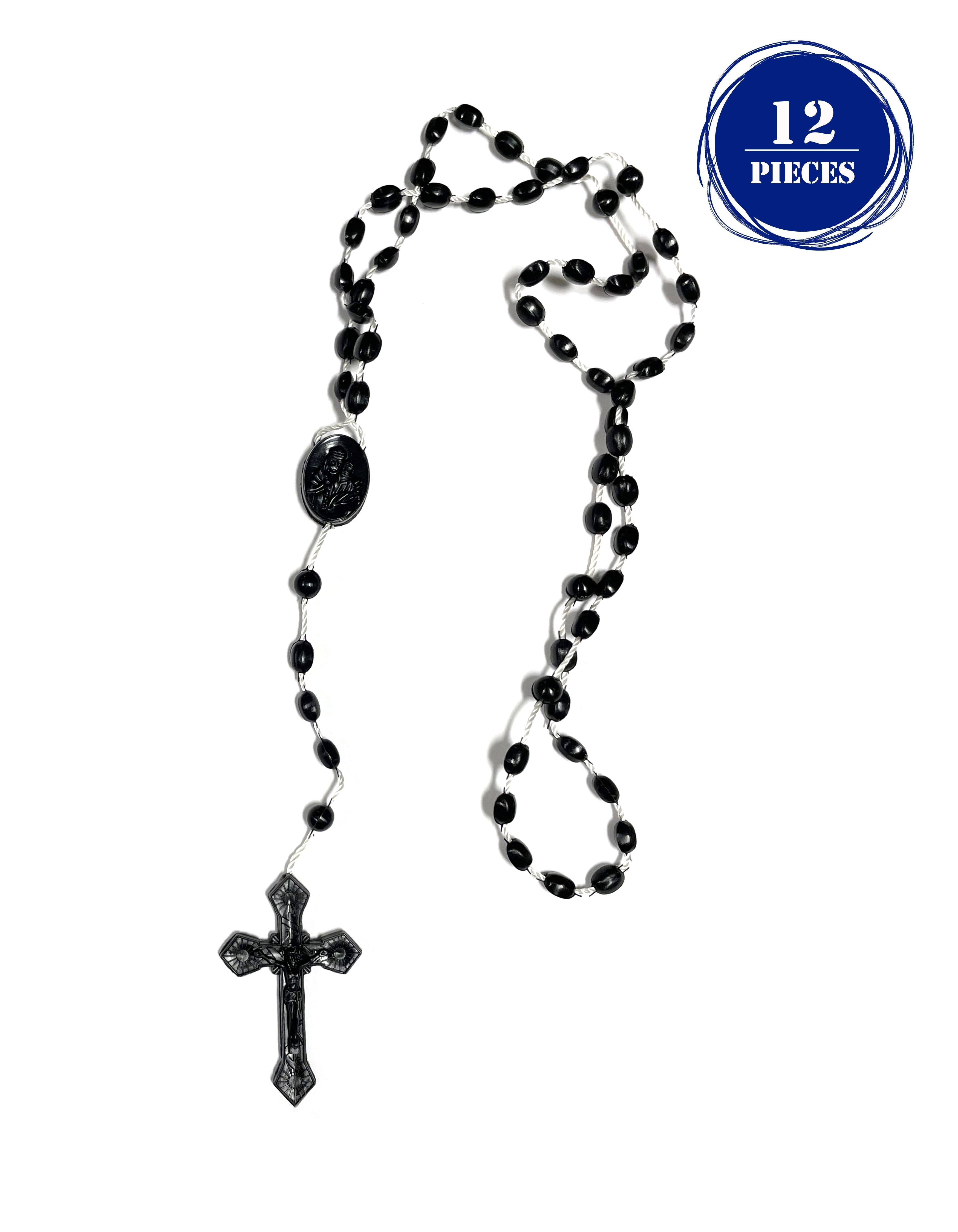 Plastic beads and cord rosary - 12 Pieces