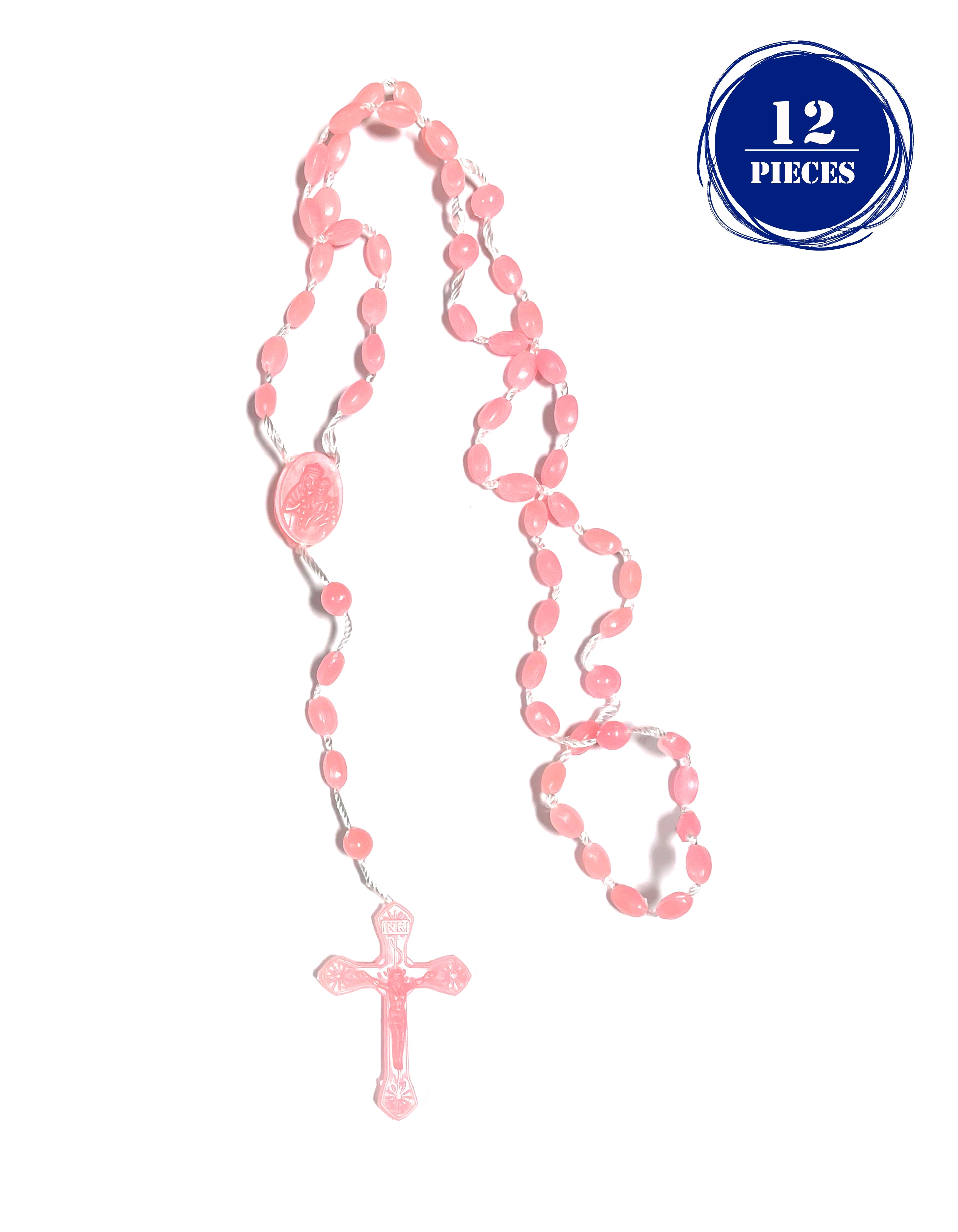 Plastic beads and cord rosary - 12 Pieces