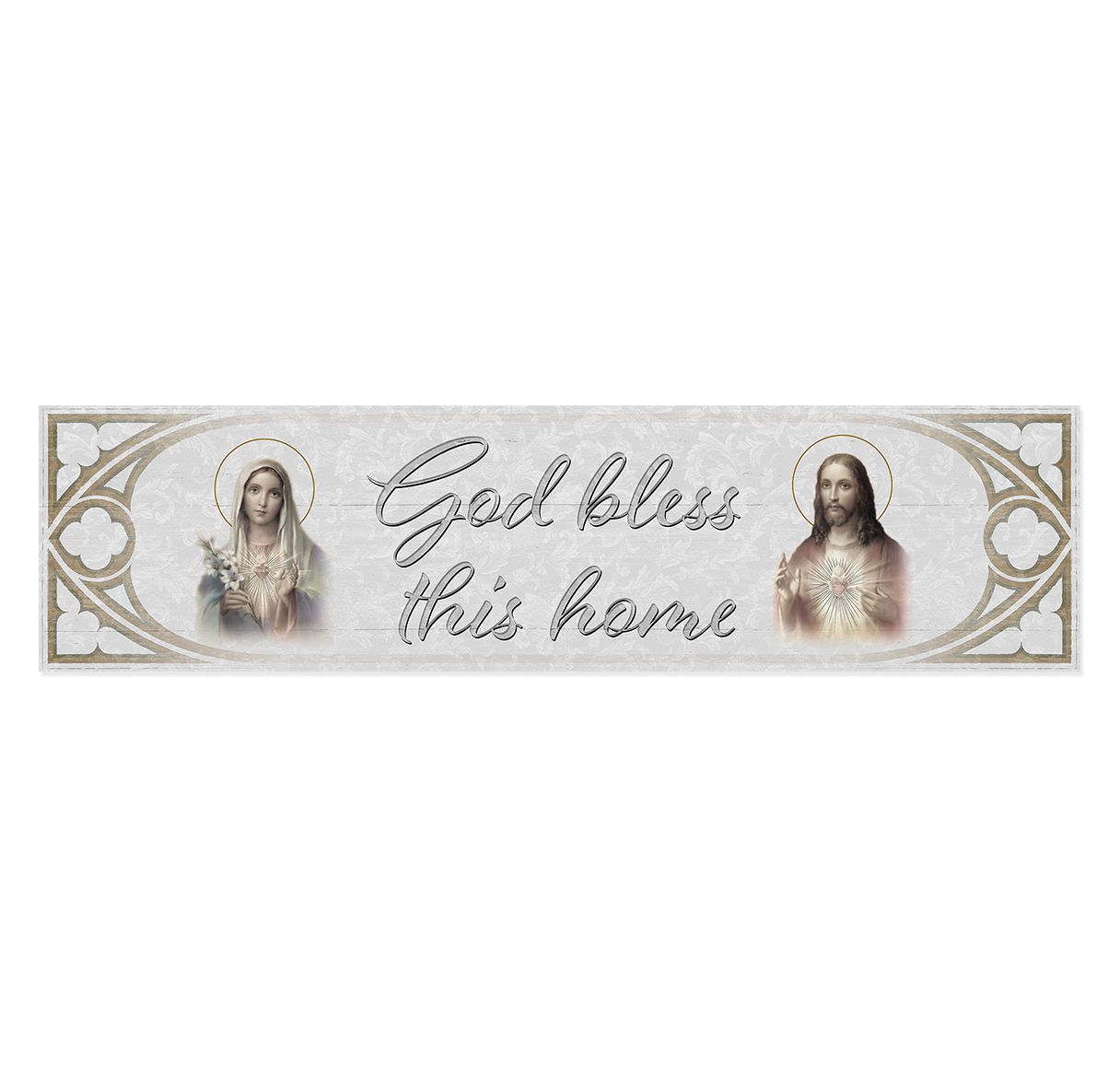 Placa de bendición de puerta de madera de 23" x 6"